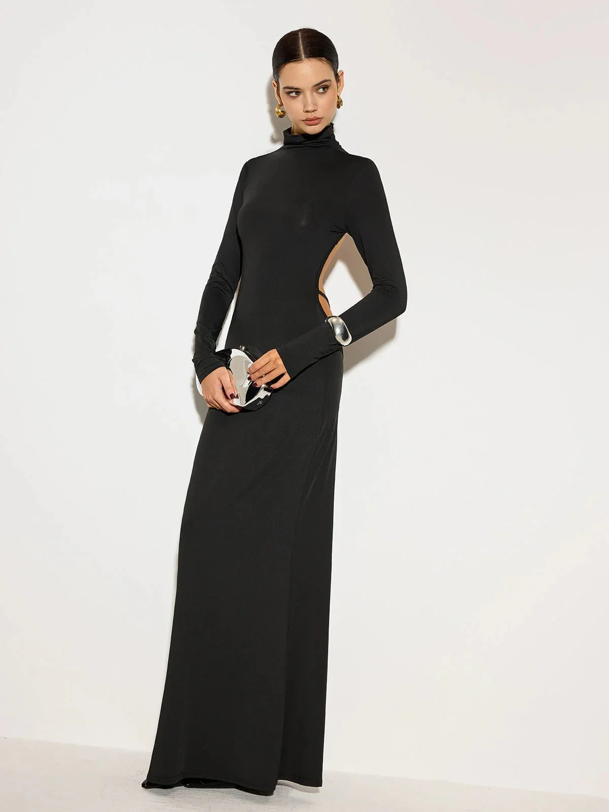 Alaïa Black Cut Out Long Sleeve Maxi Dress RRP £3000 | Authentic Preloved - Image 2
