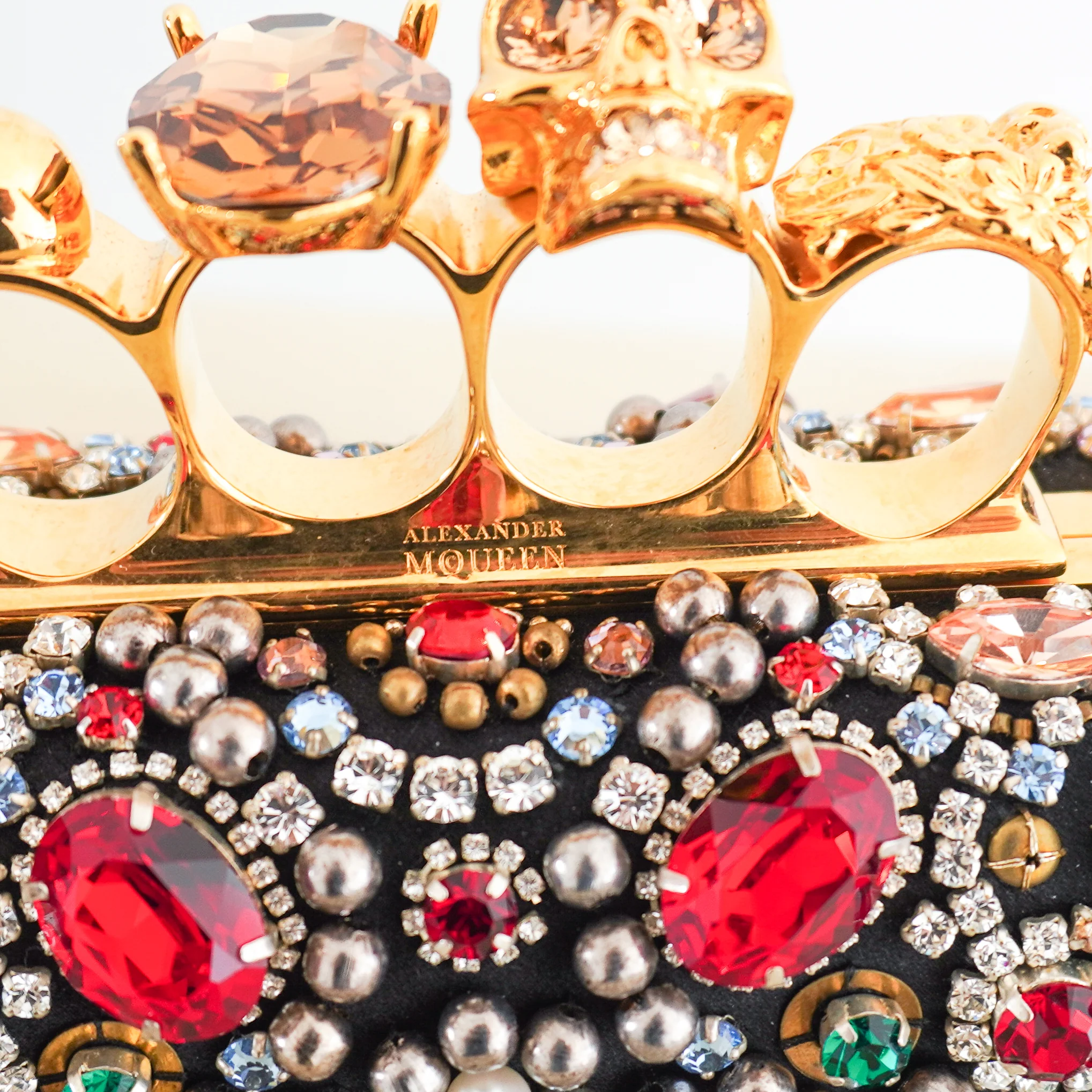 Alexander McQueen Black Satin Embellished Box Clutch RRP £3067 | Authentic Preloved - Image 7