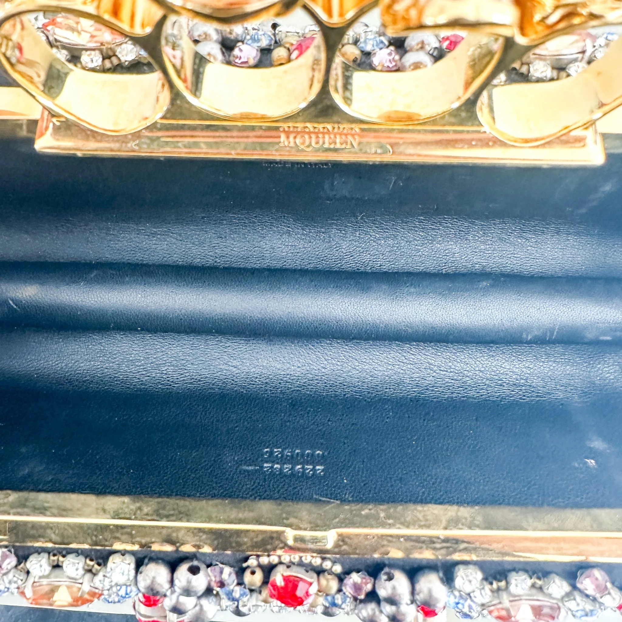 Alexander McQueen Black Satin Embellished Box Clutch RRP £3067 | Authentic Preloved - Image 9