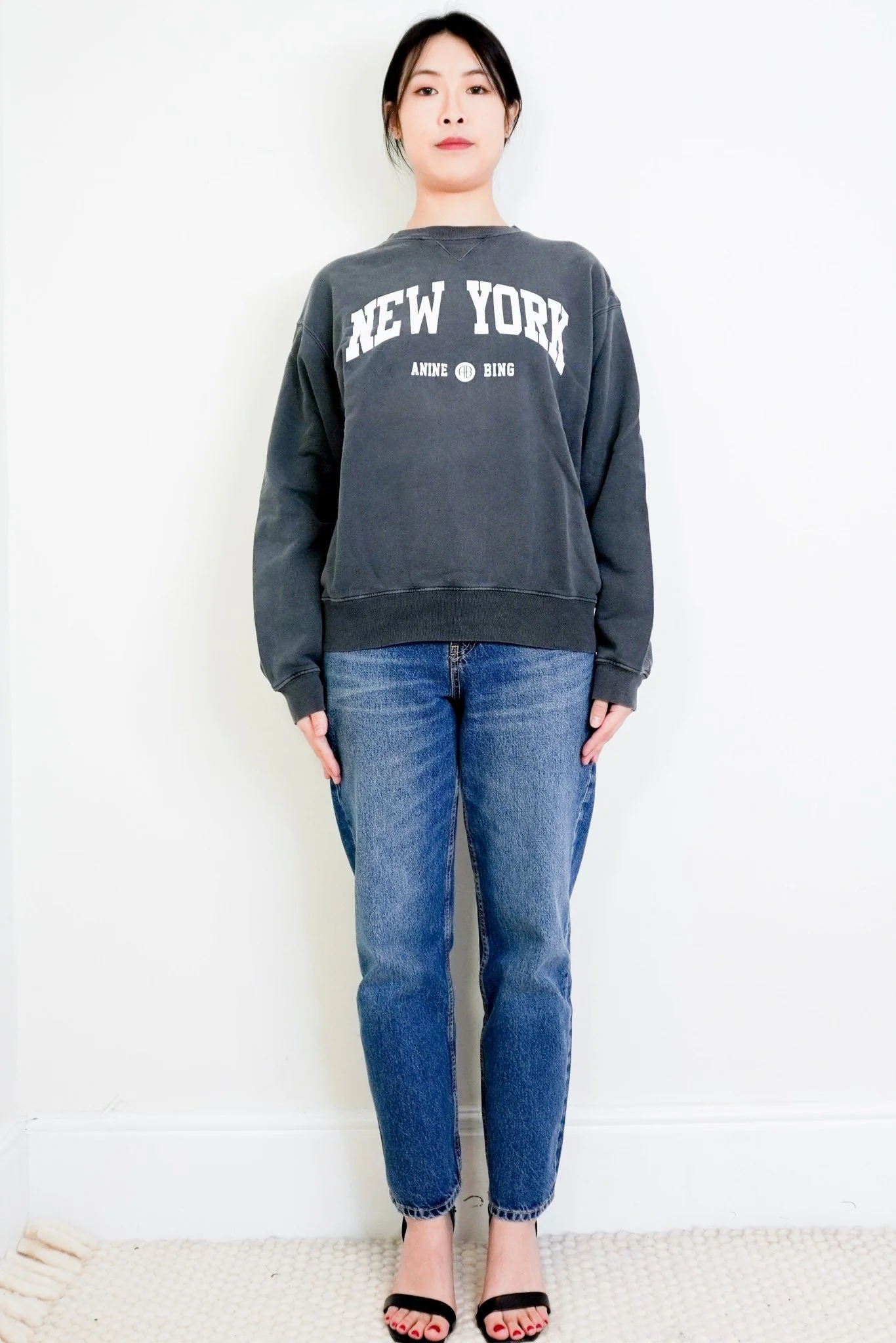 Anine Bing Grey New York Sweatshirt RRP £170 | Authentic Preloved