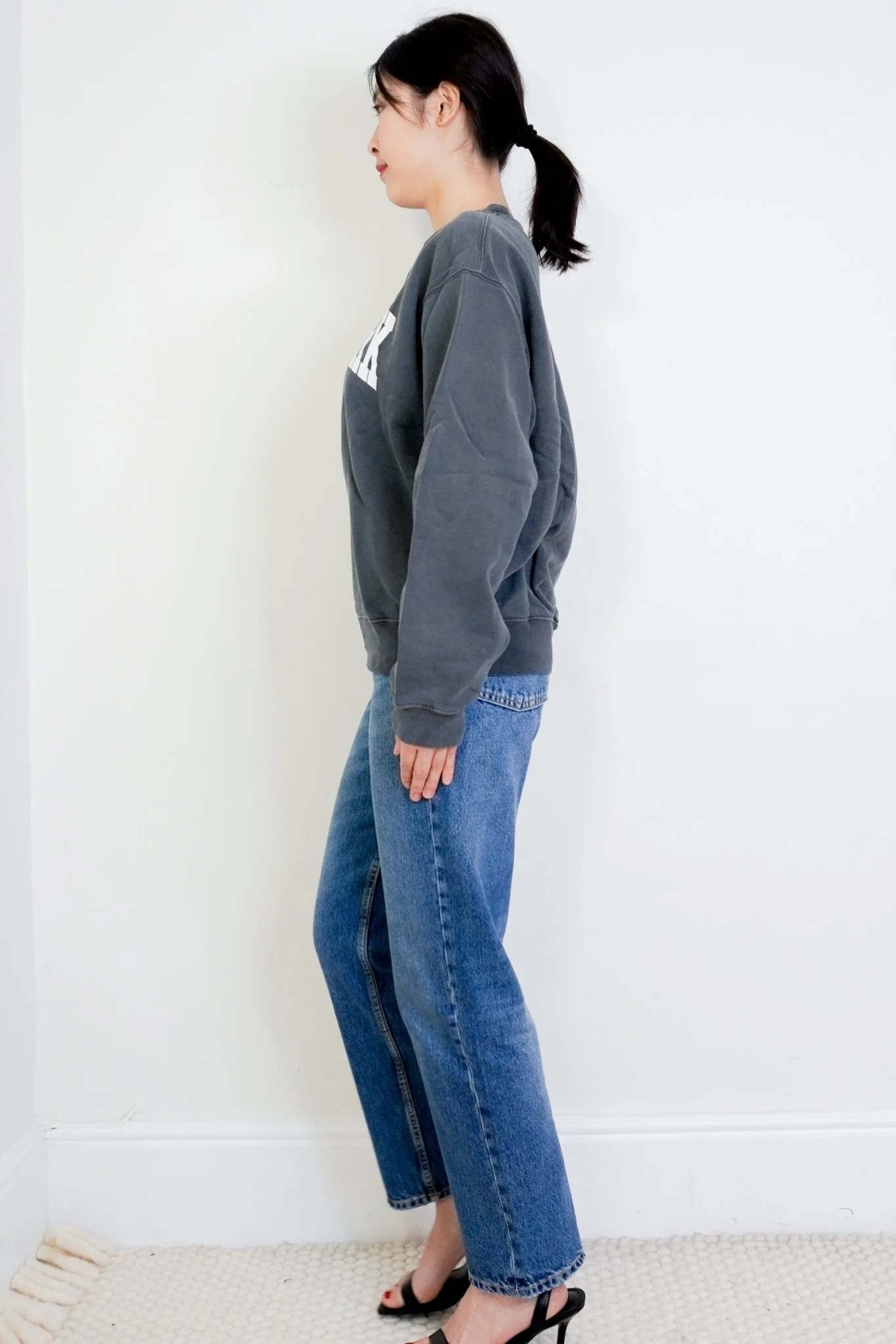 Anine Bing Grey New York Sweatshirt RRP £170 | Authentic Preloved - Image 2