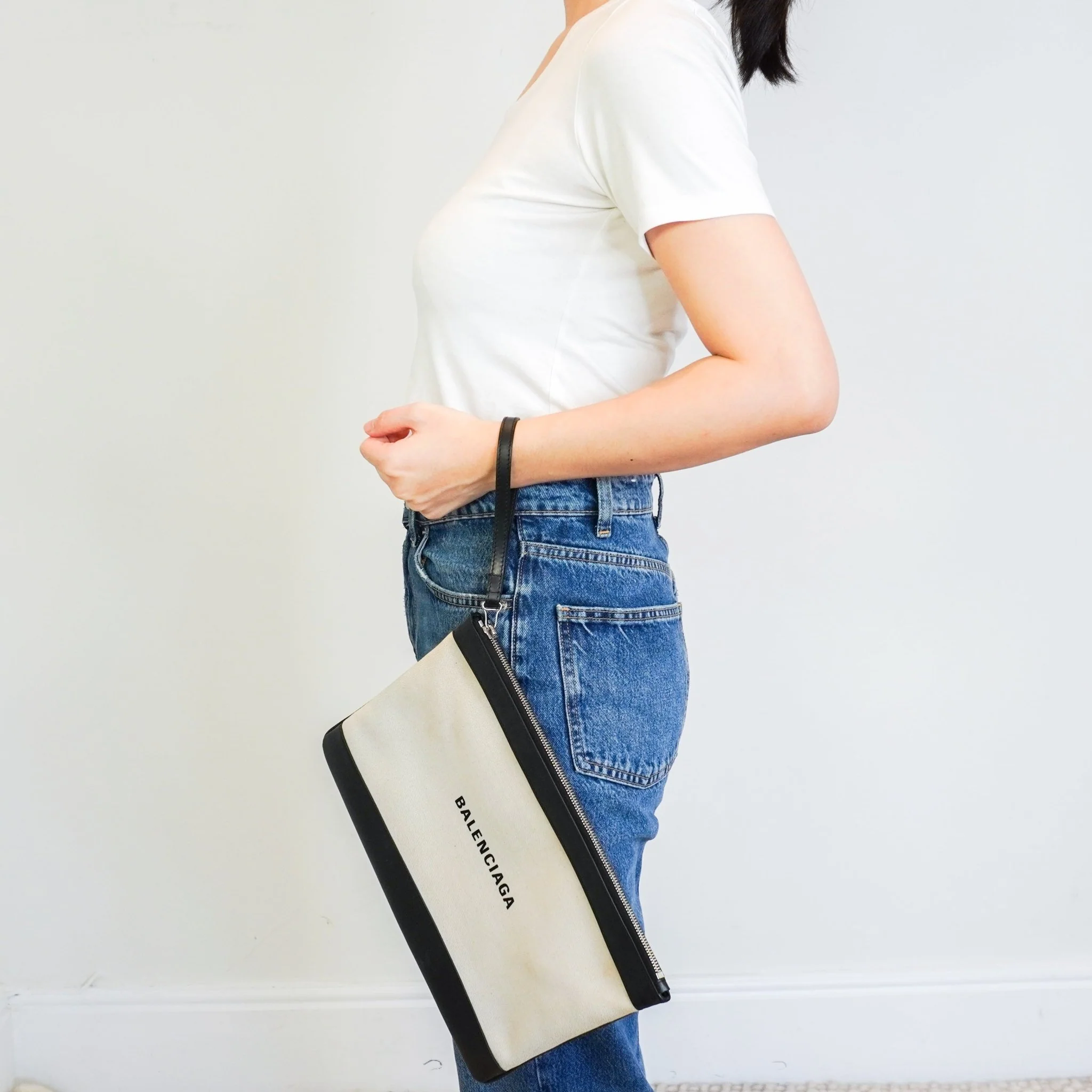 Balenciaga Canvas and Leather Clutch RRP £730 | Authentic Preloved - Image 12