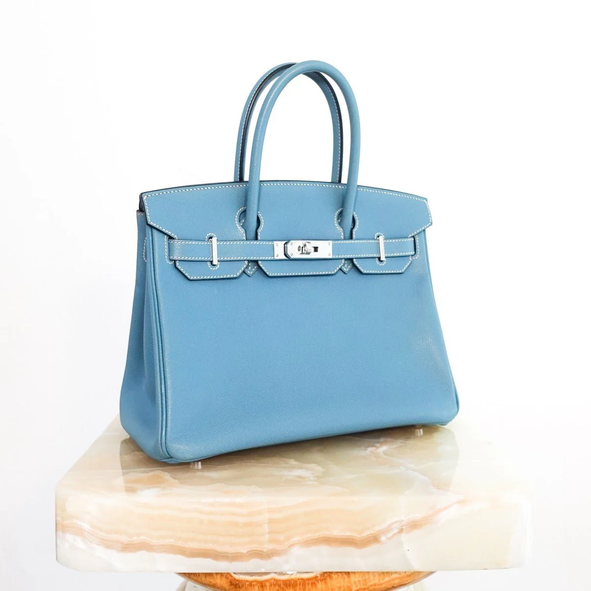 Birkin 30 in Blue Jean Epsom Leather - Image 3
