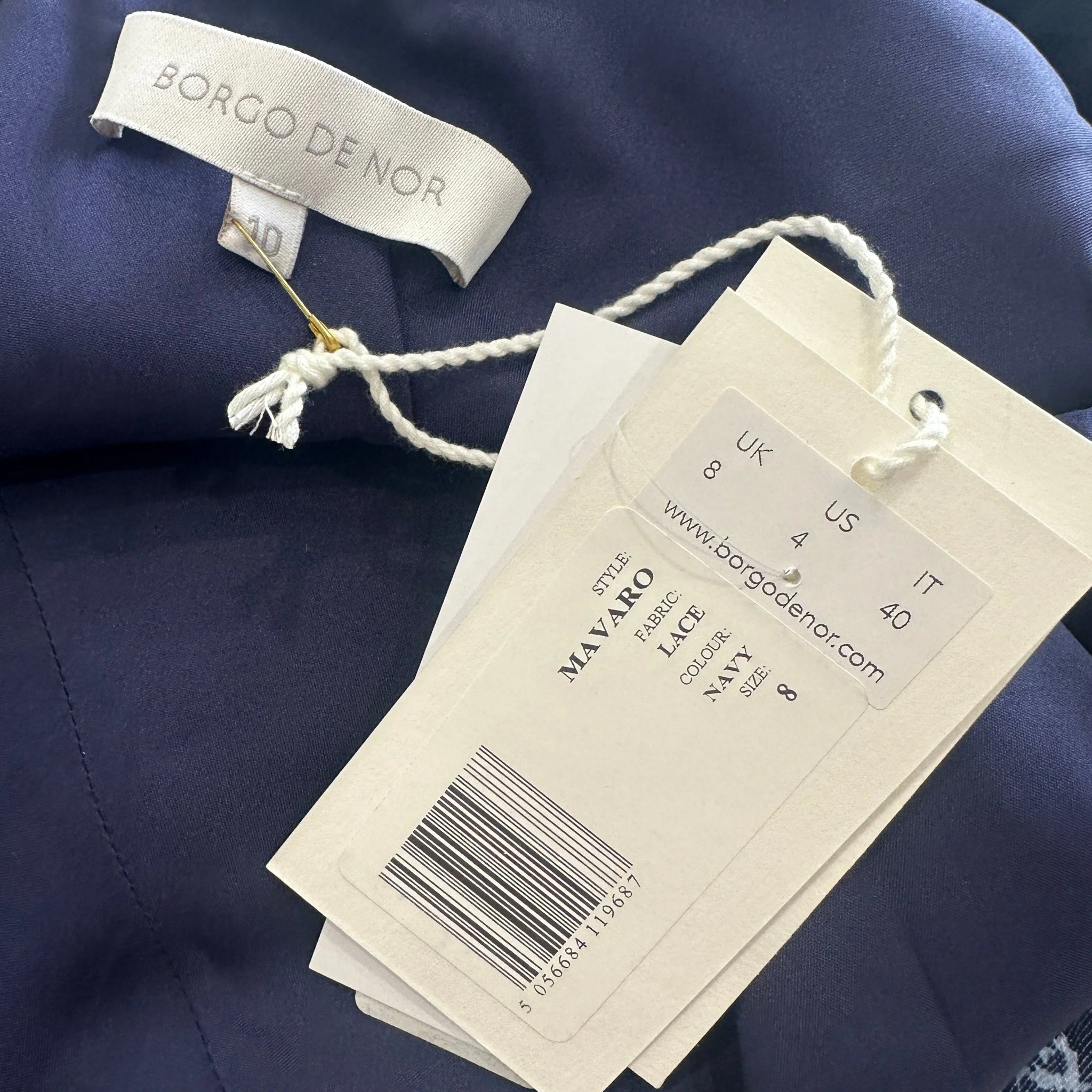 Borgo De Nor Navy Mavaro Lace Dress RRP £350 | Authentic Preloved - Image 4