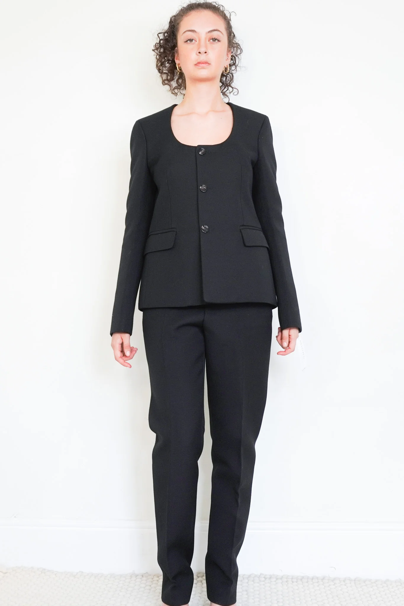 Bottega Veneta Black Wool Black Scoop Suit RRP £2000 | Authentic Preloved