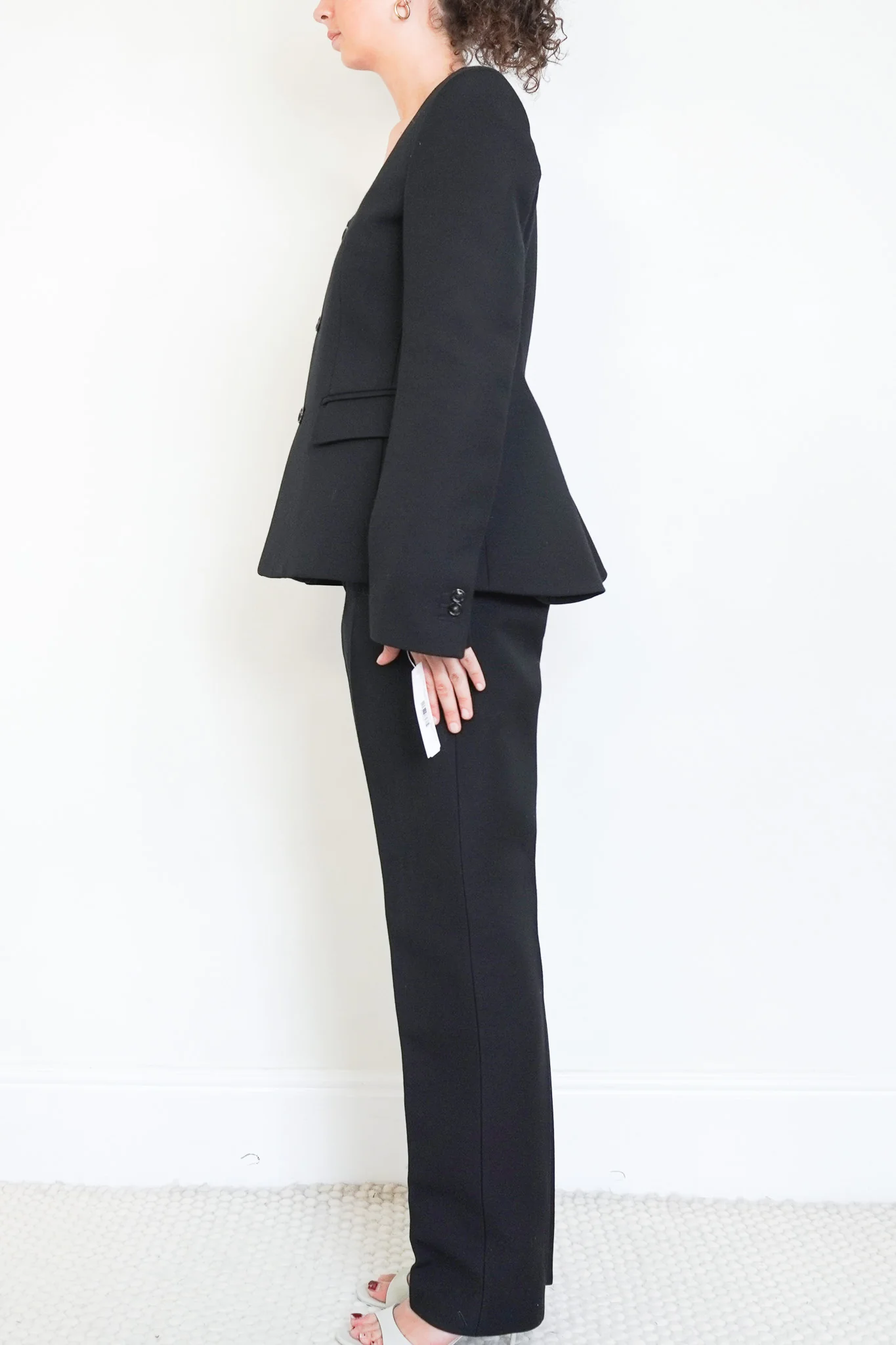 Bottega Veneta Black Wool Black Scoop Suit RRP £2000 | Authentic Preloved - Image 2
