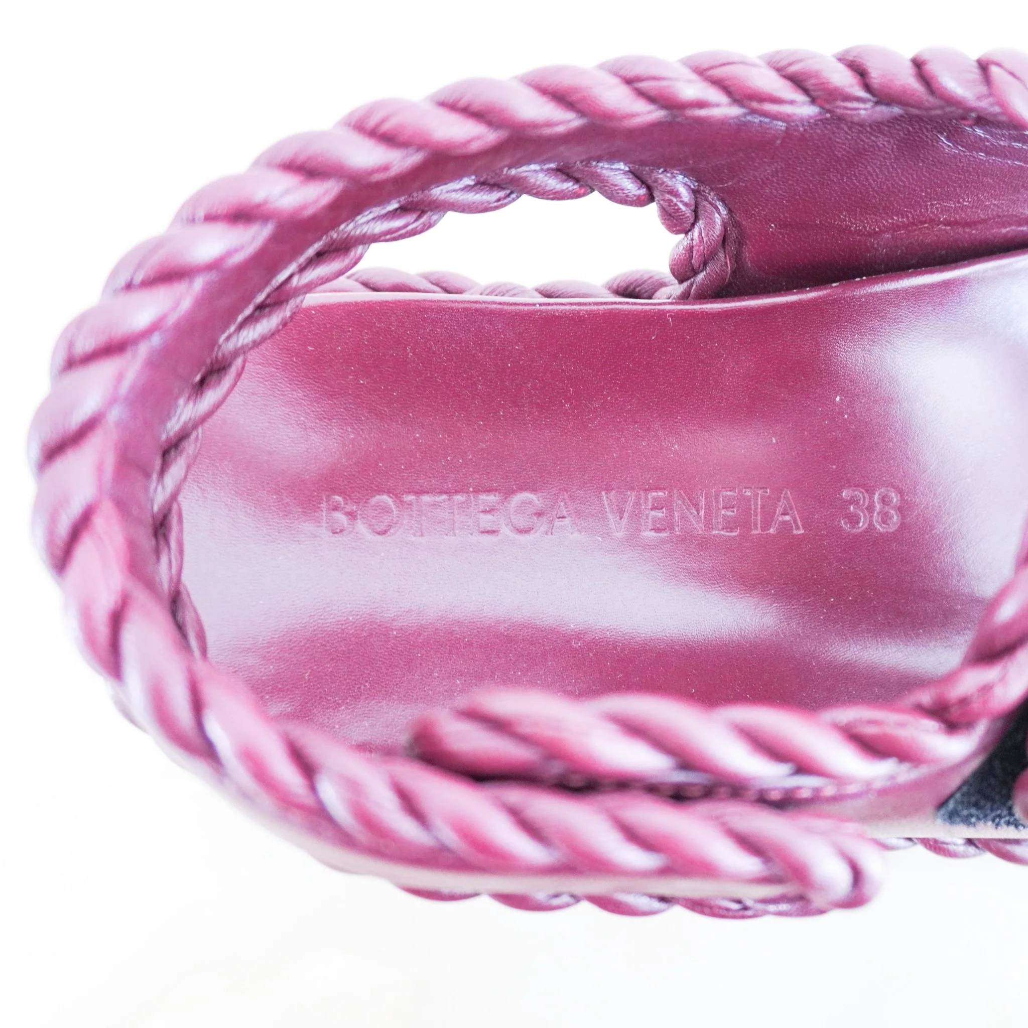 Bottega Veneta Burgundy Braided Jack Flat Sandals RRP £800 | Authentic Preloved - Image 6