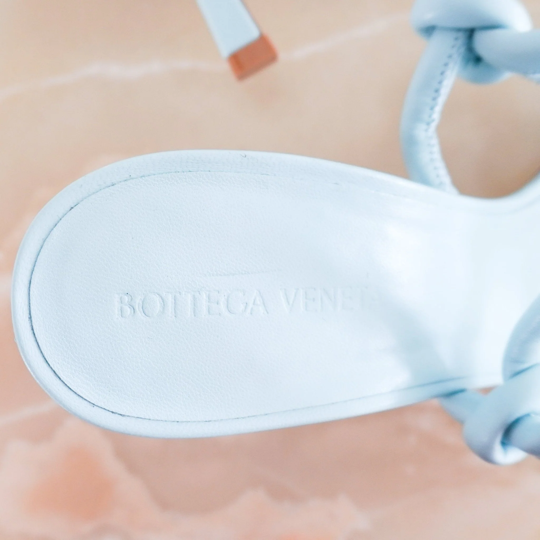 Bottega Veneta Dream Knotted Leather Sandals in Baby Blue RRP £740 | Authentic Preloved - Image 6