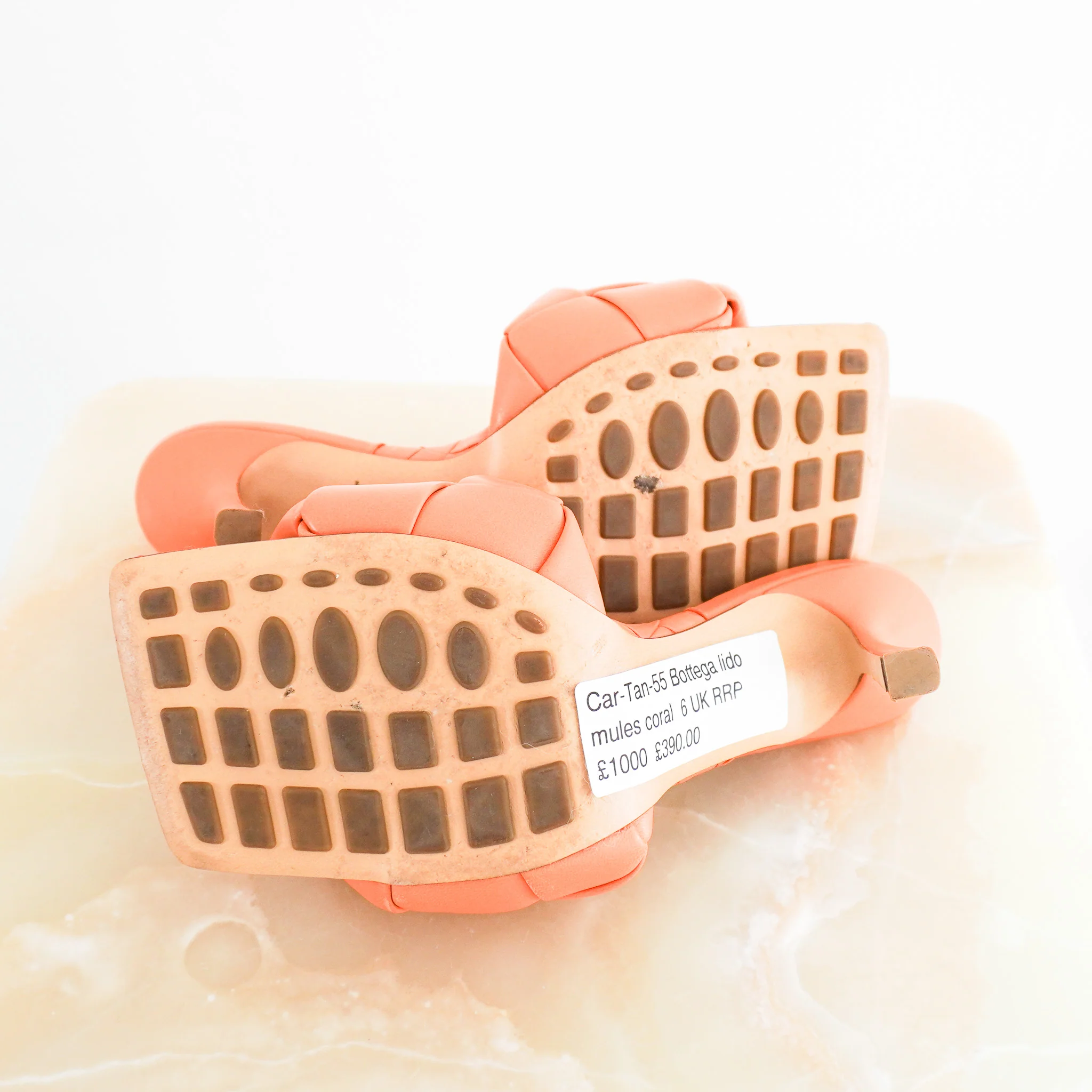 Bottega Veneta Lido Mules in Peach RRP £1100 | Authentic Preloved - Image 4