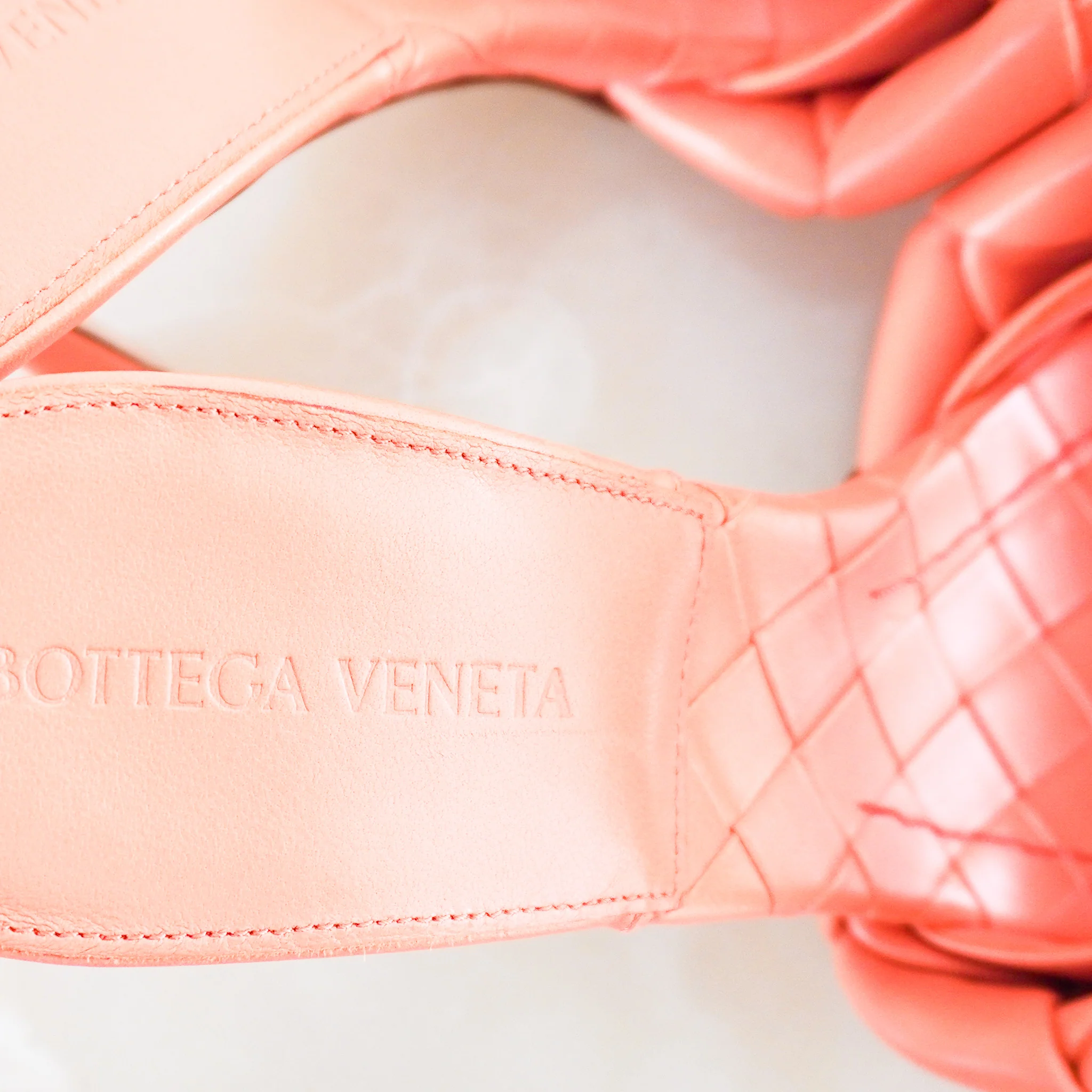 Bottega Veneta Lido Mules in Peach RRP £1100 | Authentic Preloved - Image 6