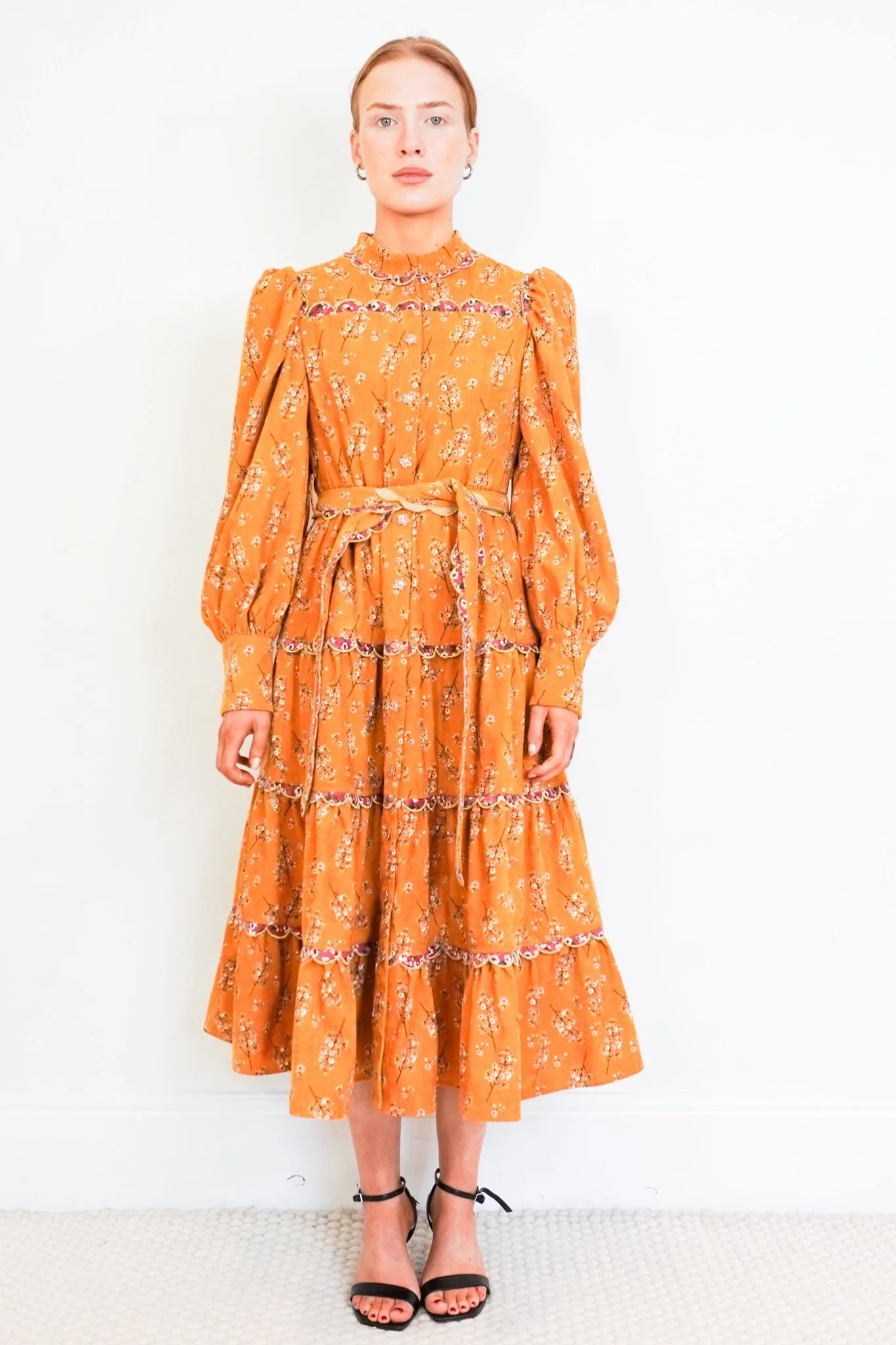 Celia B Yellow Corduroy Midi Dress RRP £400 | Authentic Preloved