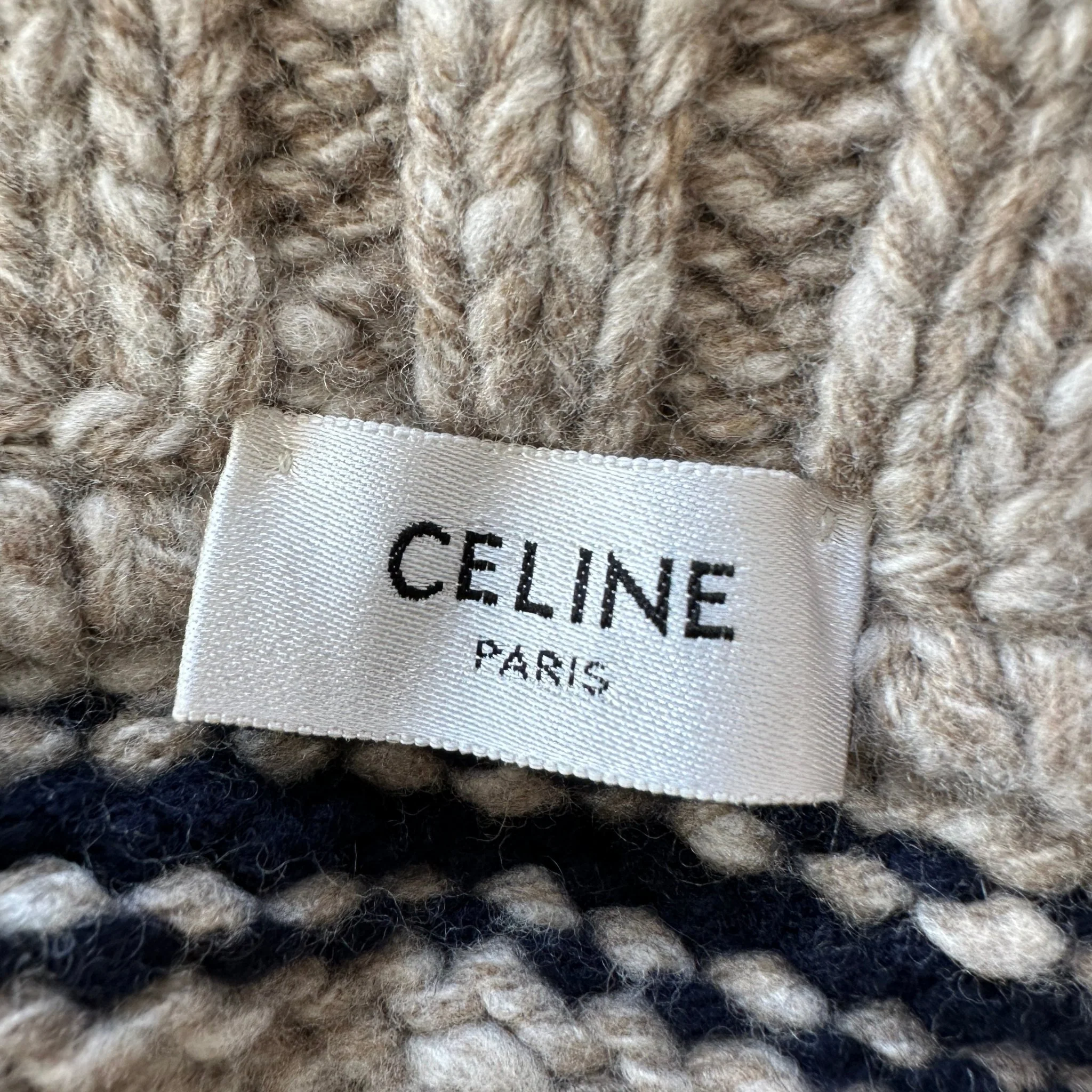 Celine Beige Striped Wool Jumper RRP £1000 | Authentic Preloved - Image 4