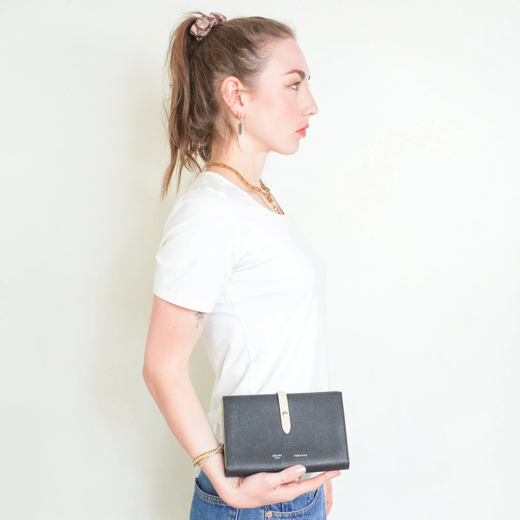 Celine Black and Beige Large Strap Wallet RRP £520 | Authentic Preloved - Image 11