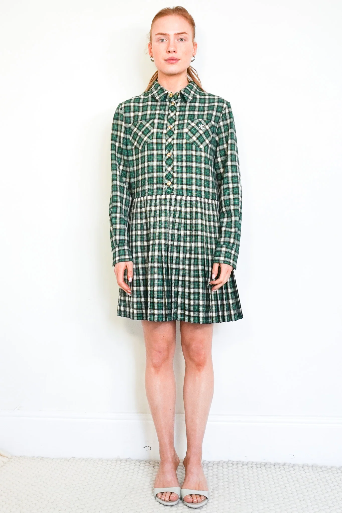 Celine Green Tartan Mini Dress RRP £2800 | Authentic Preloved