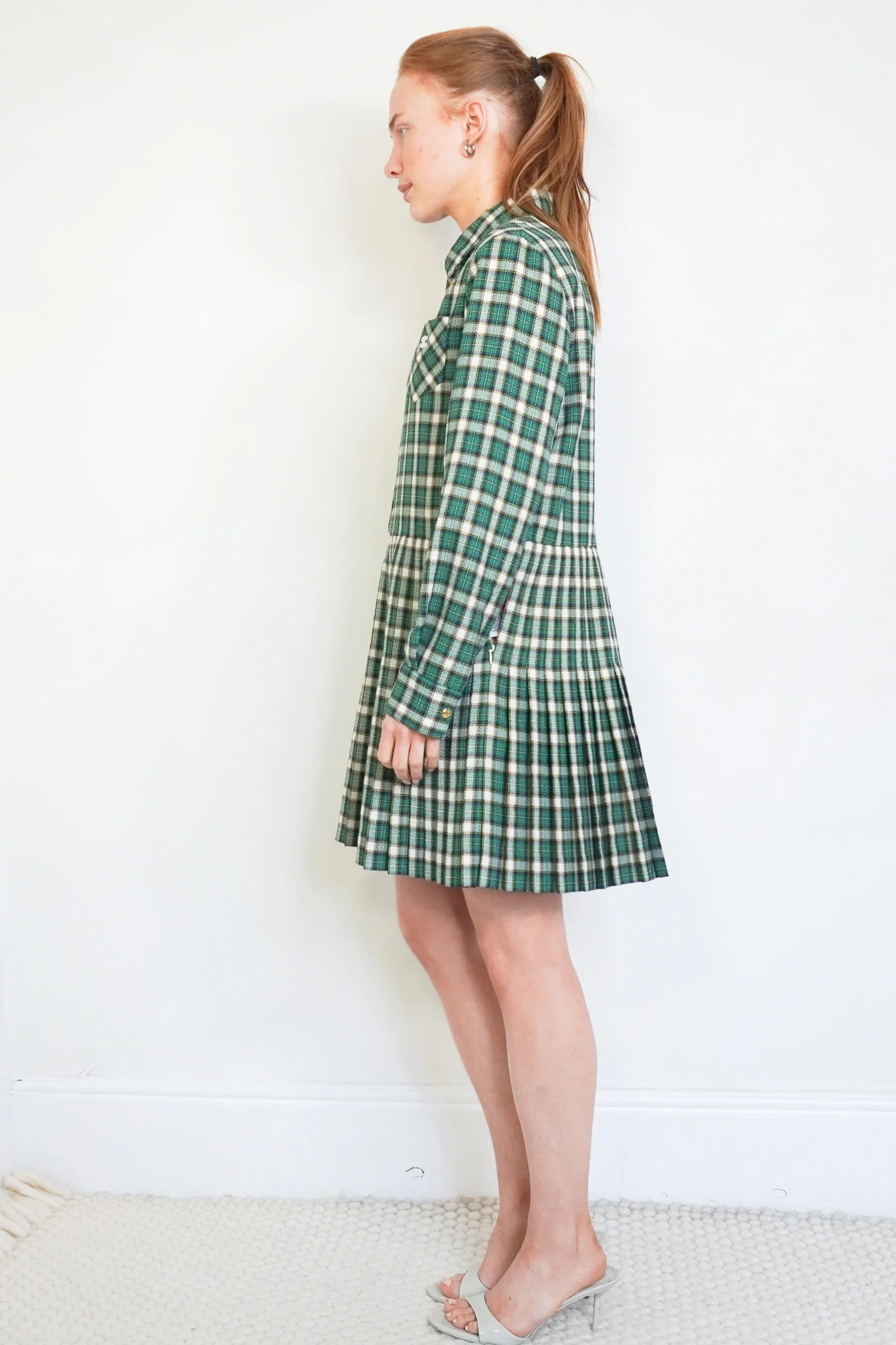 Celine Green Tartan Mini Dress RRP £2800 | Authentic Preloved - Image 2