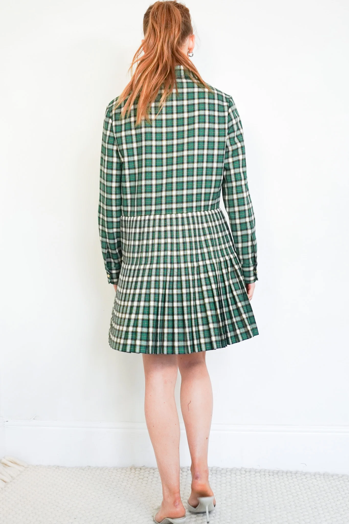 Celine Green Tartan Mini Dress RRP £2800 | Authentic Preloved - Image 3
