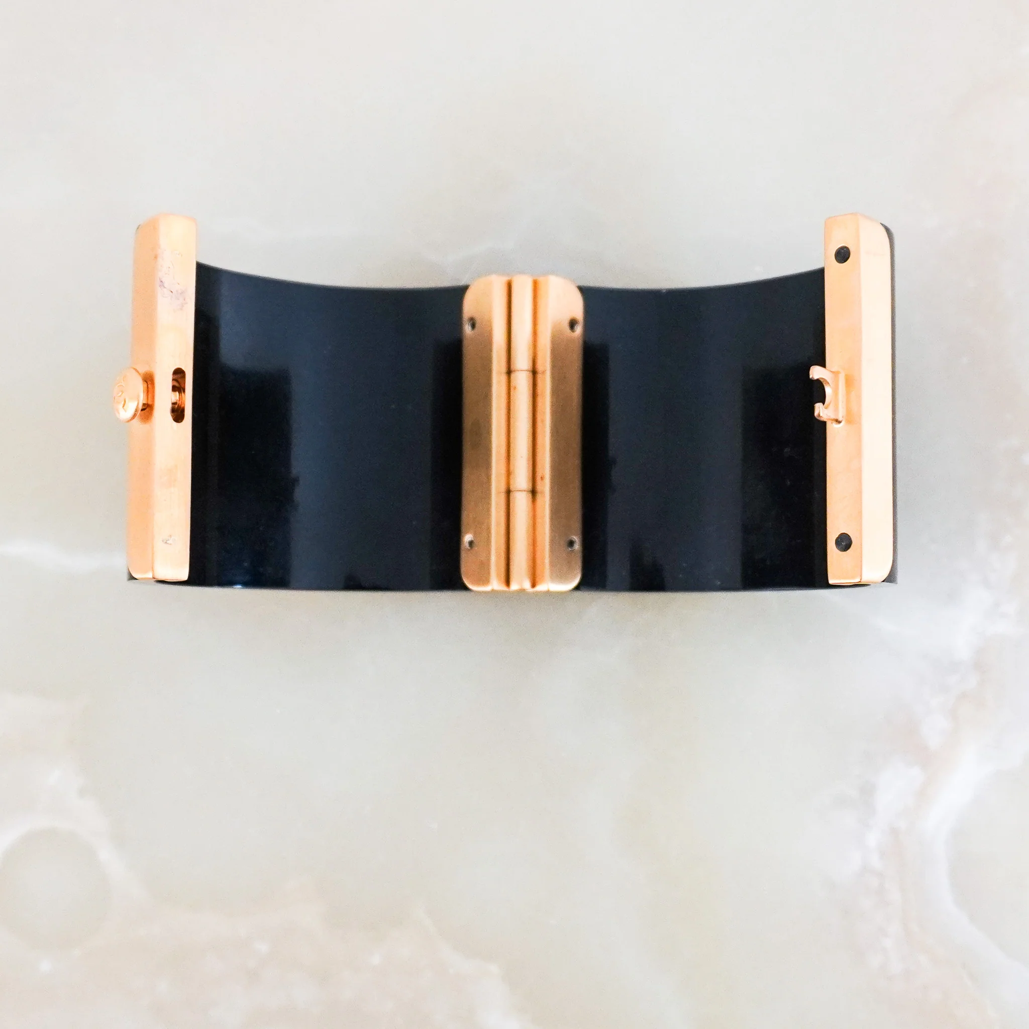 Chanel Black and Gold CC Enamel Cuff Bracelet | Authentic Preloved FINAL SALE - Image 5