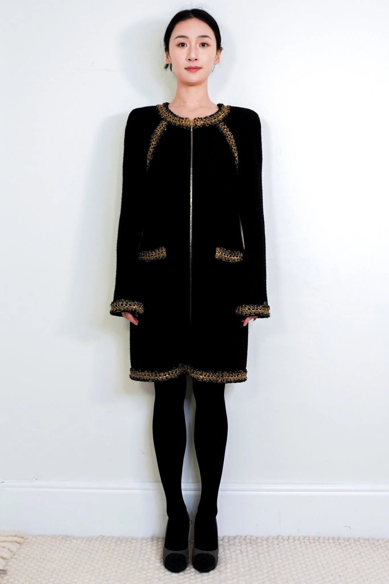 Chanel Black & Gold Appliqué Cambon Wool Dress RRP £5.5K | Authentic Preloved