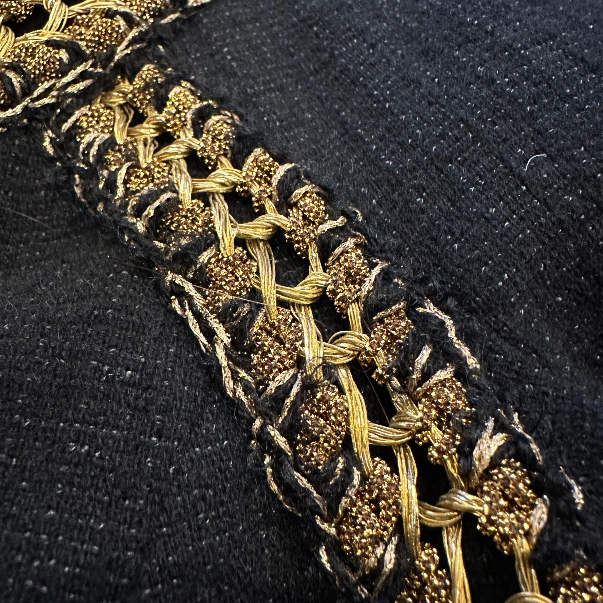 Chanel Black & Gold Appliqué Cambon Wool Dress RRP £5.5K | Authentic Preloved - Image 7