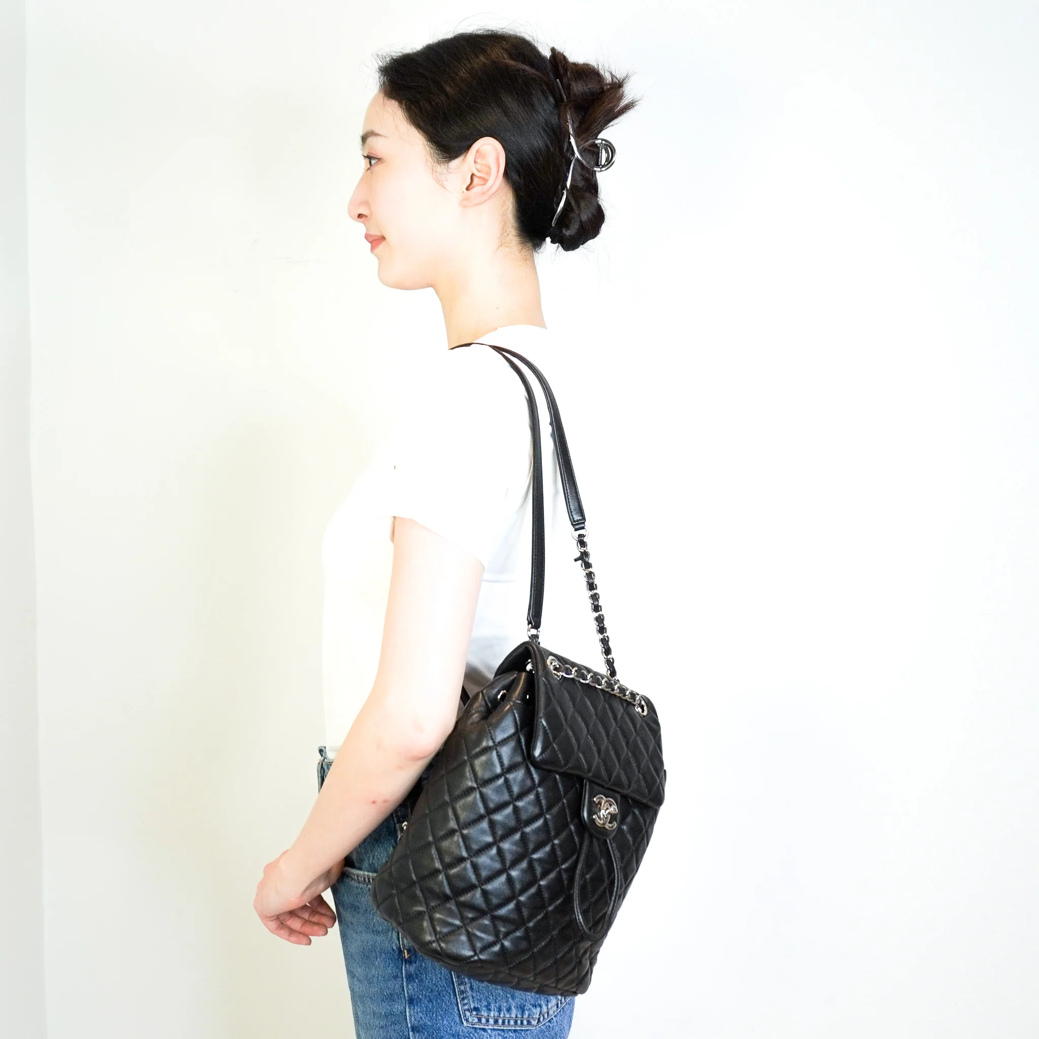 Chanel Black Lambskin Quilted Small Urban Spirit Backpack | Authentic Preloved - Image 9