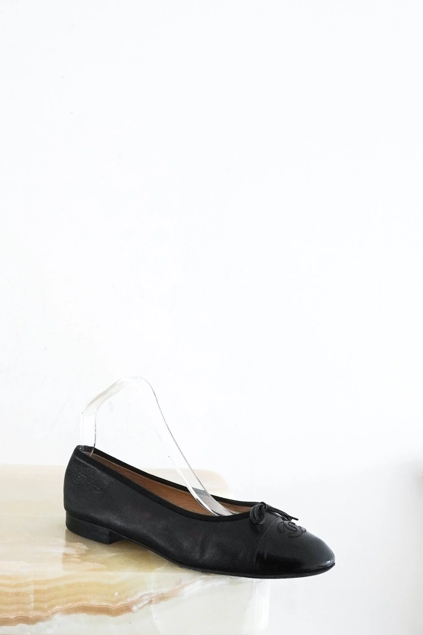 Chanel Black Leather CC Ballet Flats RRP £800 | Authentic Preloved