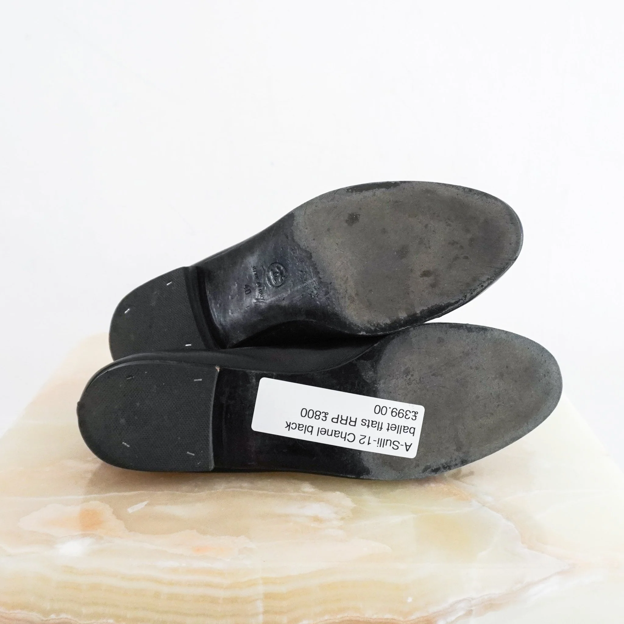 Chanel Black Leather CC Ballet Flats RRP £800 | Authentic Preloved - Image 5
