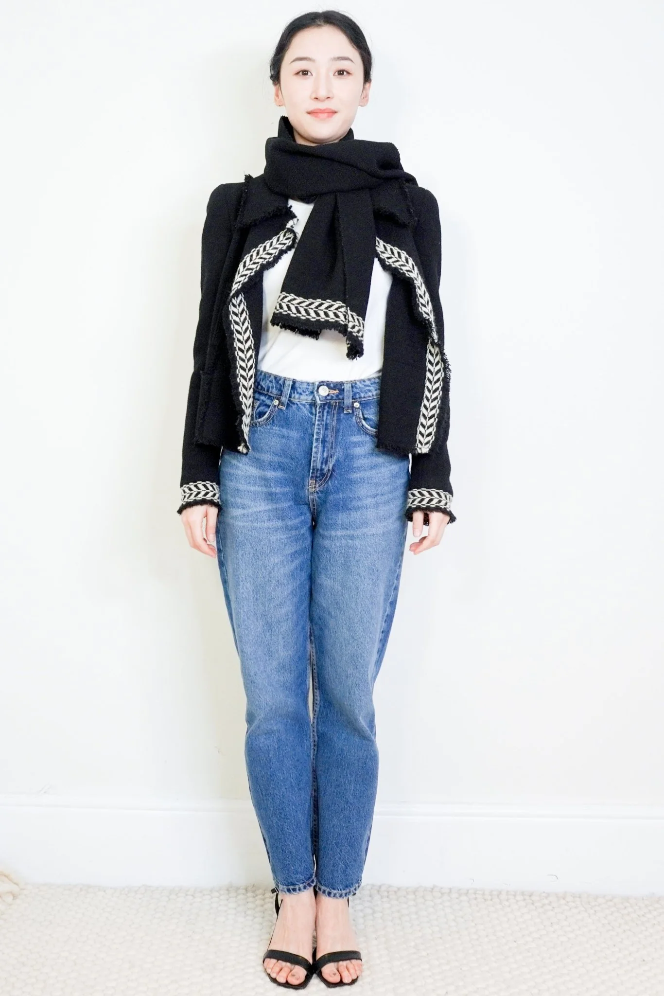 Chanel Black Tweed Jacket with Scarf RRP £7740 | Authentic Preloved