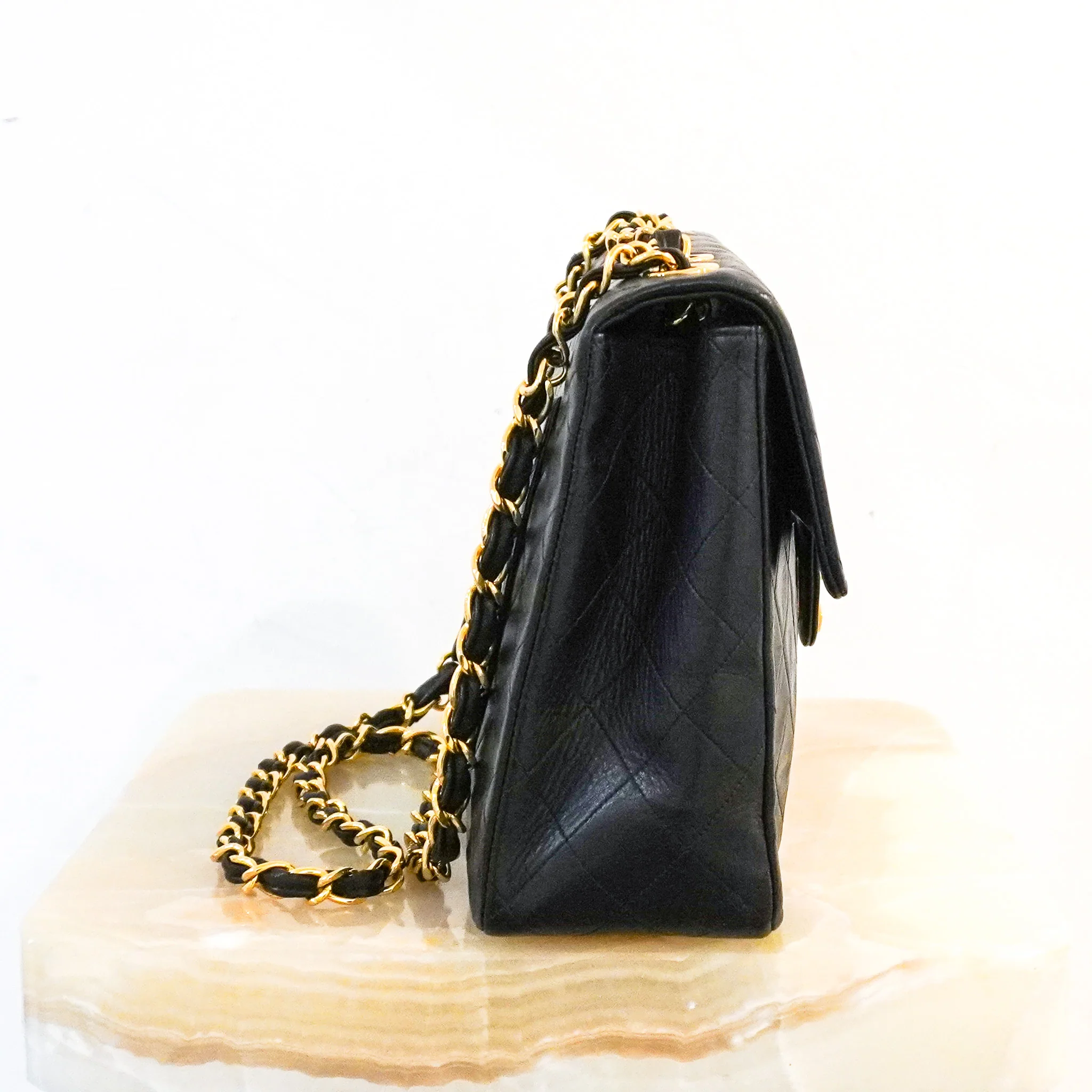 Chanel Black Quilted Lambskin Leather Vintage Maxi Jumbo XL | Authentic Preloved - Image 2