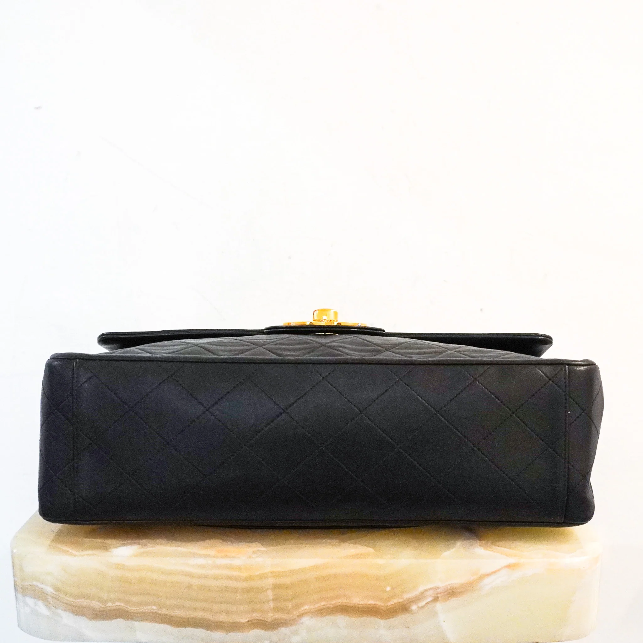 Chanel Black Quilted Lambskin Leather Vintage Maxi Jumbo XL | Authentic Preloved - Image 3