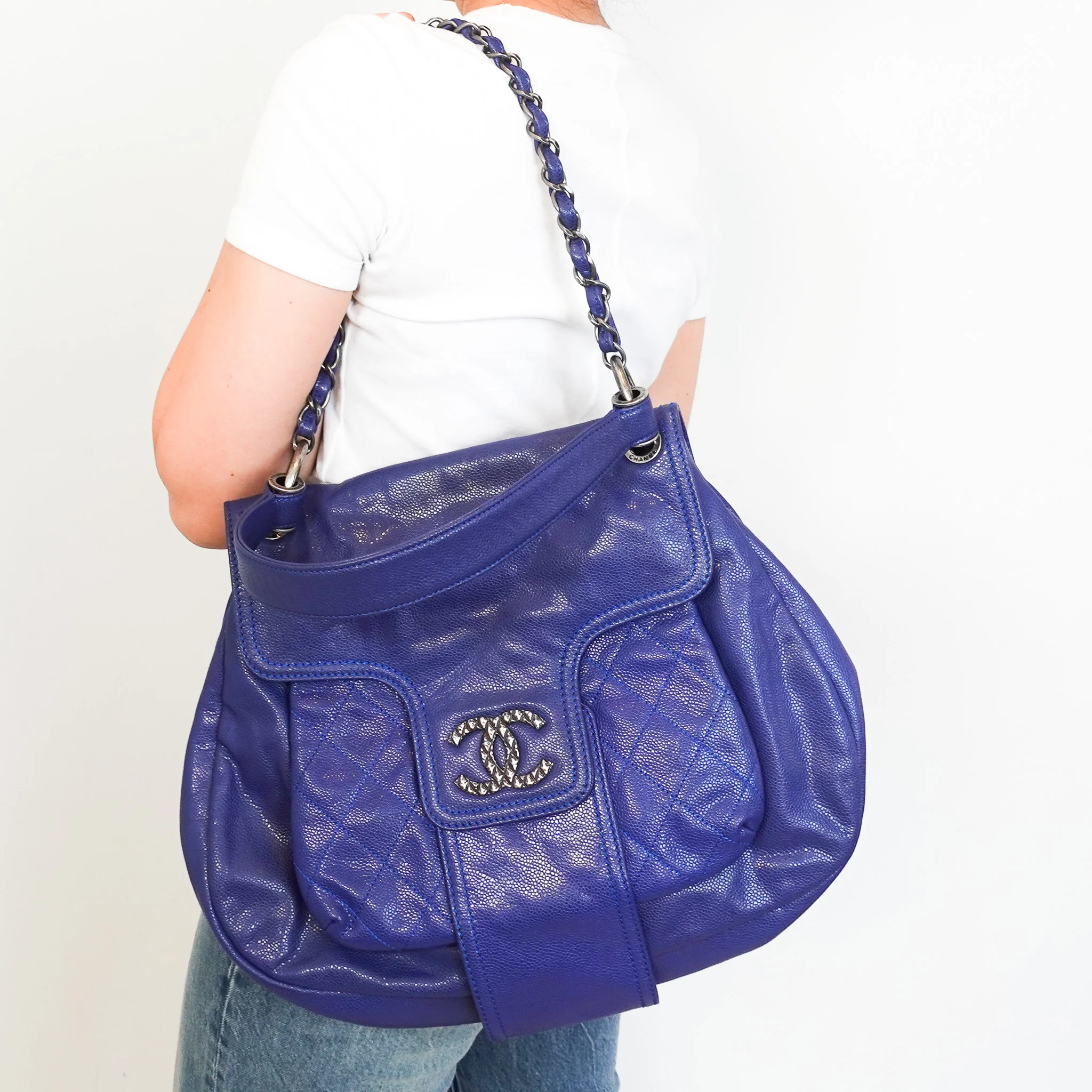 Chanel Blue 31 Rue Cambon Coco Rider Hobo Bag RRP £3K | Authentic Preloved - Image 11