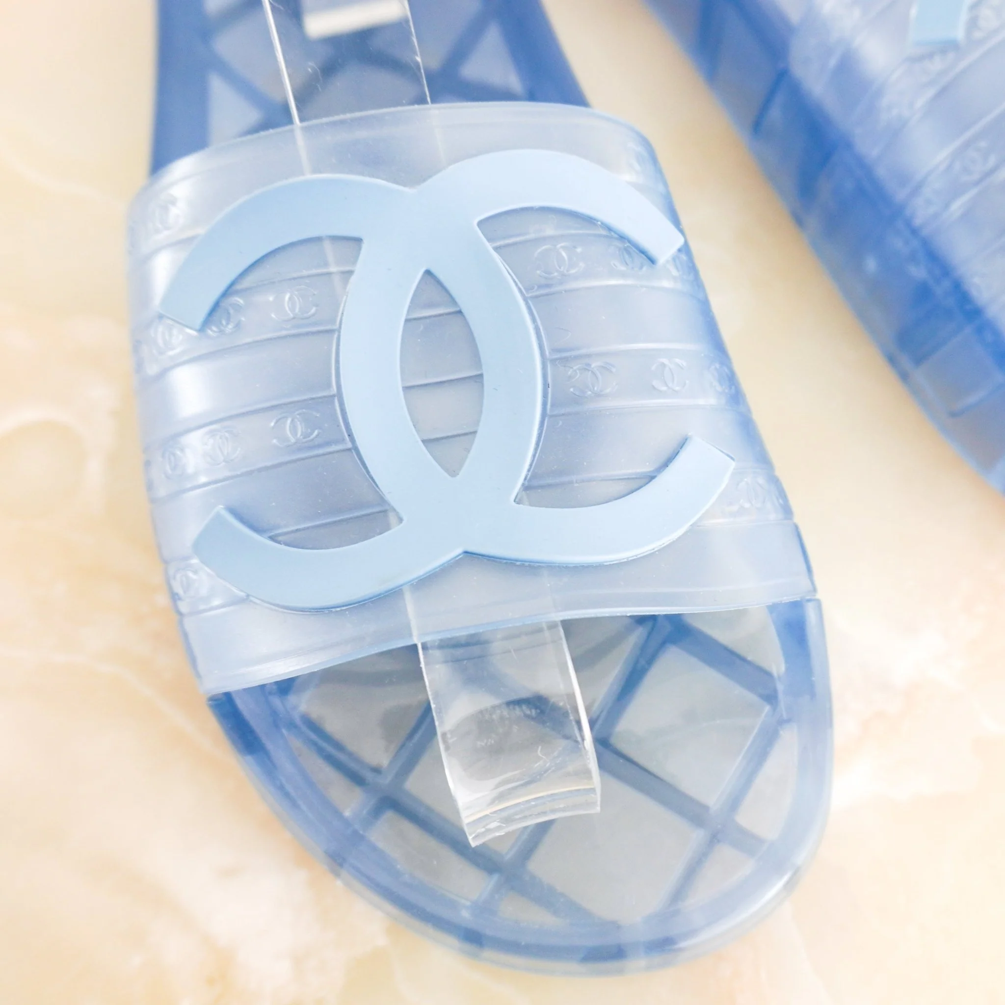 Chanel Blue Jelly Pool Sliders RRP £600 | Authentic Preloved - Image 4