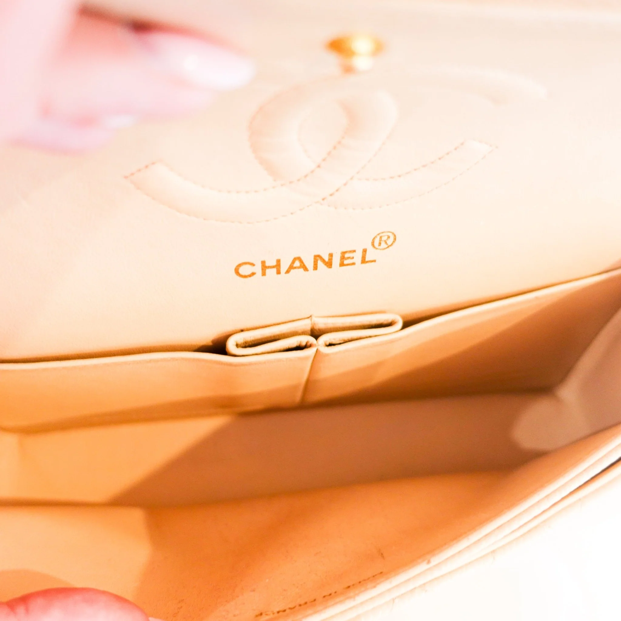 Vintage Chanel Caviar Medium Double Flap Beige Handbag RRP £8.5K | Authentic Preloved - Image 11