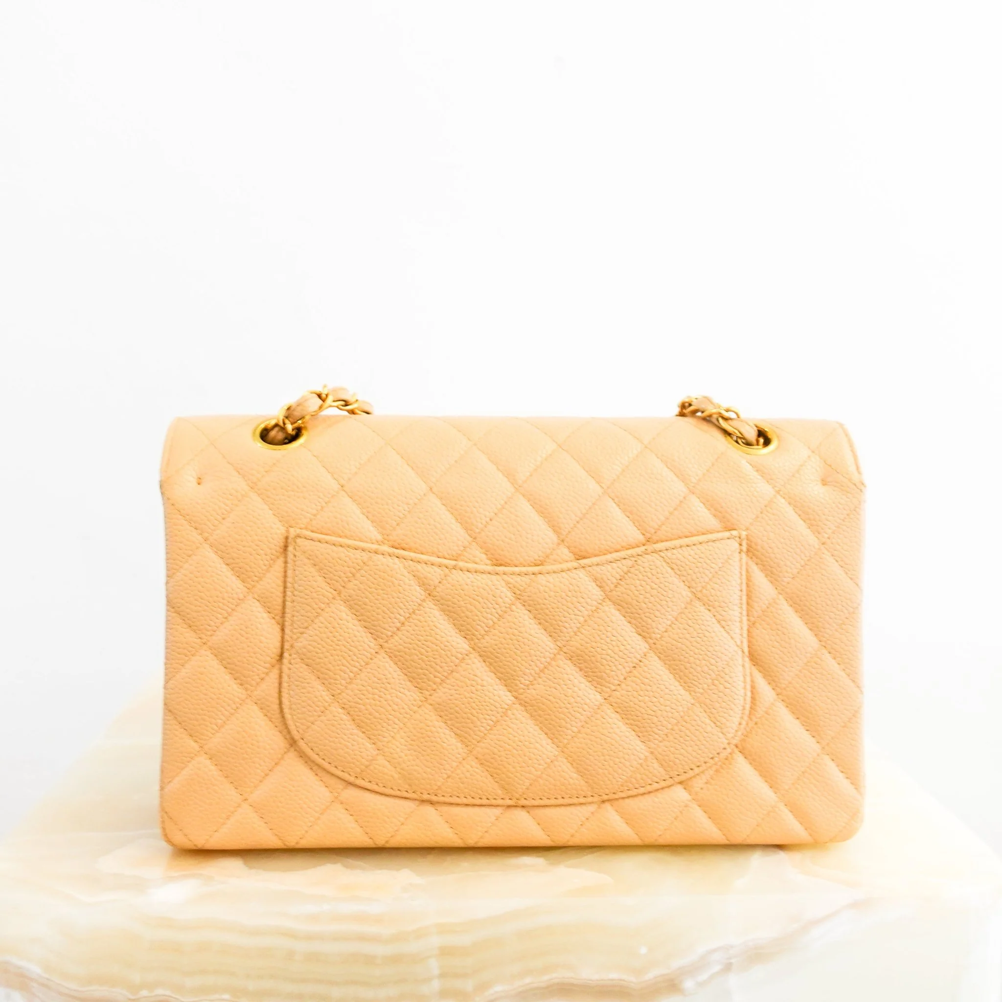 Vintage Chanel Caviar Medium Double Flap Beige Handbag RRP £8.5K | Authentic Preloved - Image 4