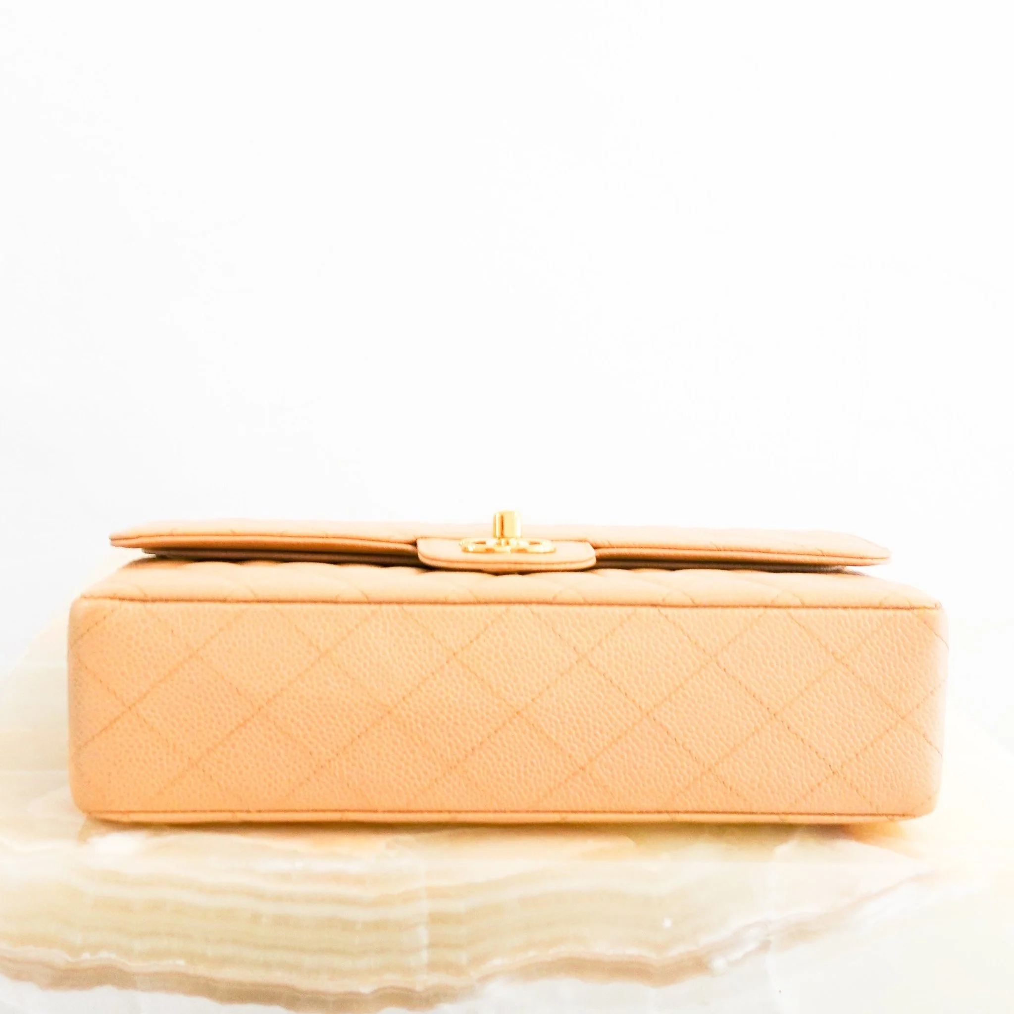 Vintage Chanel Caviar Medium Double Flap Beige Handbag RRP £8.5K | Authentic Preloved - Image 8