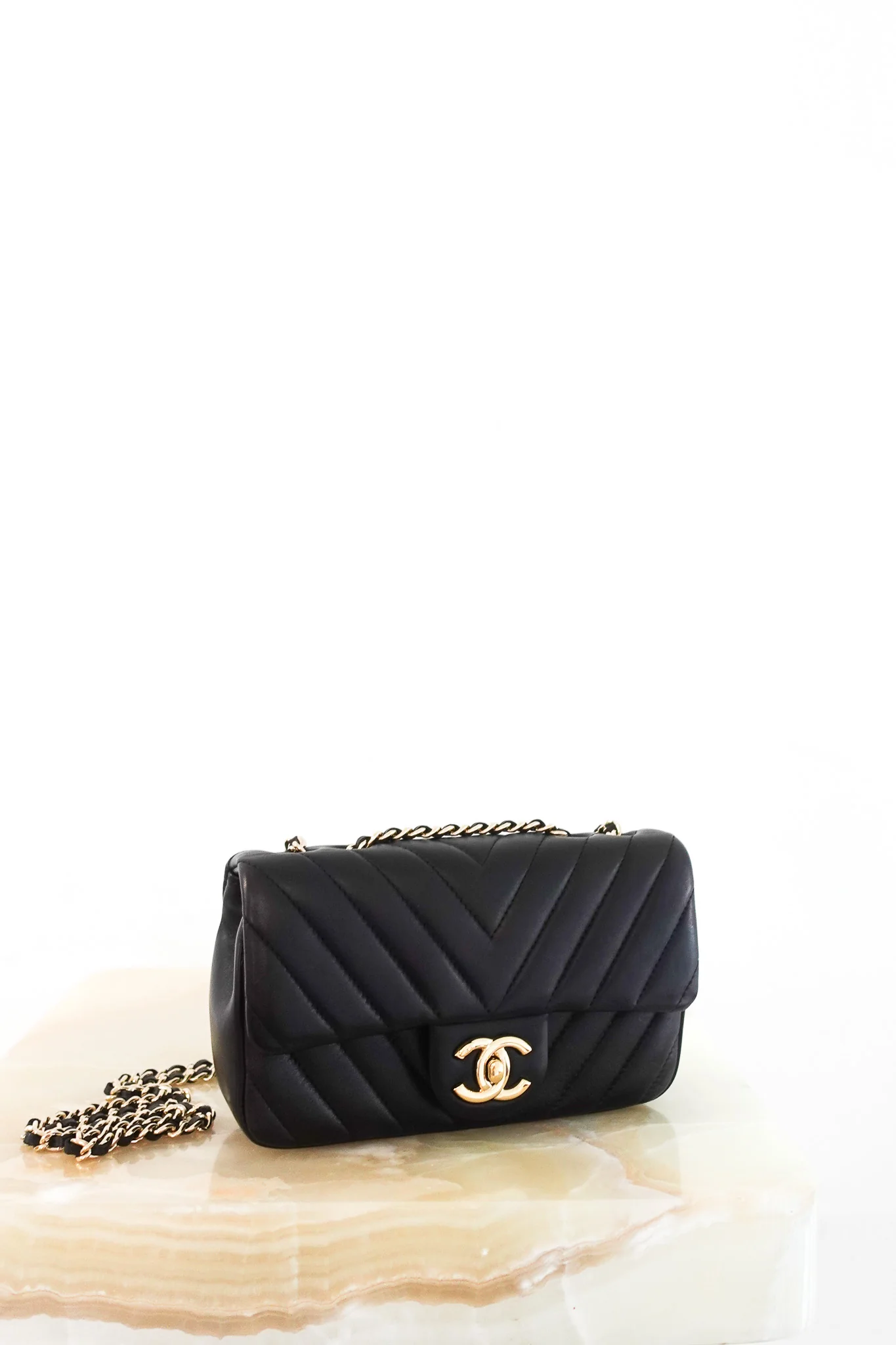Chanel Chevron Quilted Mini Rectangular Flap RRP £5000 | Authentic Preloved