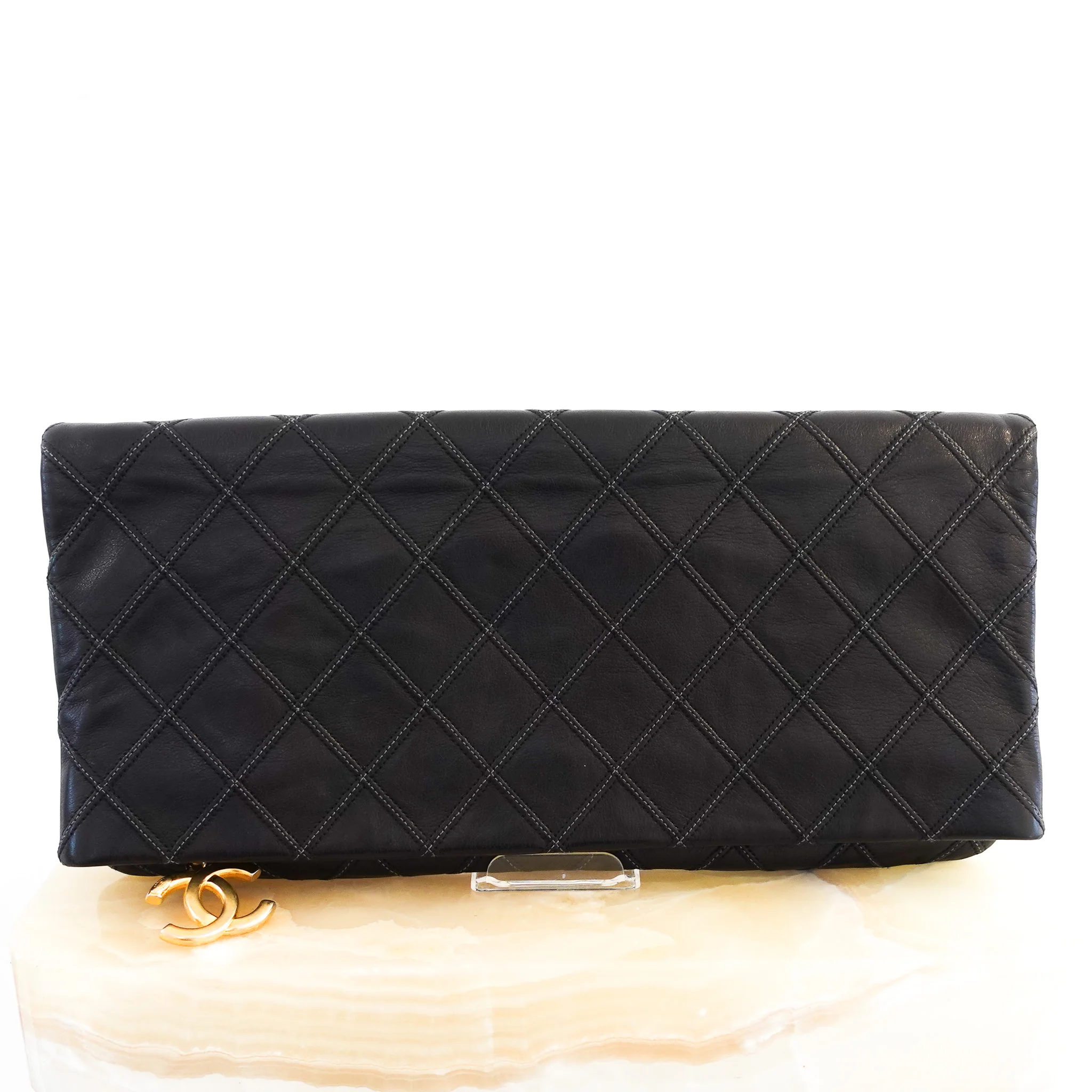 Chanel Classic CC Quilted Oversized Clutch | Authentic Preloved - Image 2