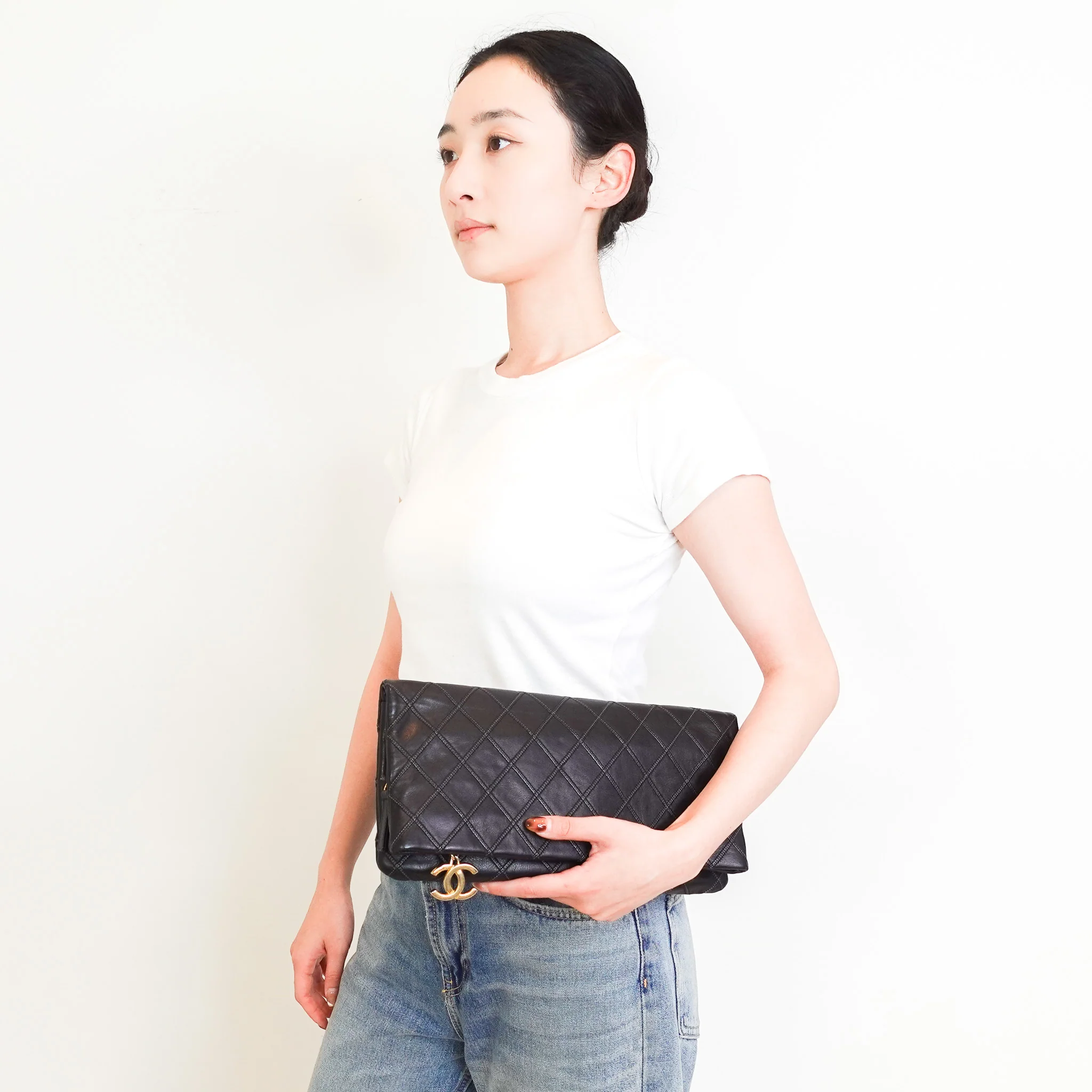 Chanel Classic CC Quilted Oversized Clutch | Authentic Preloved - Image 5