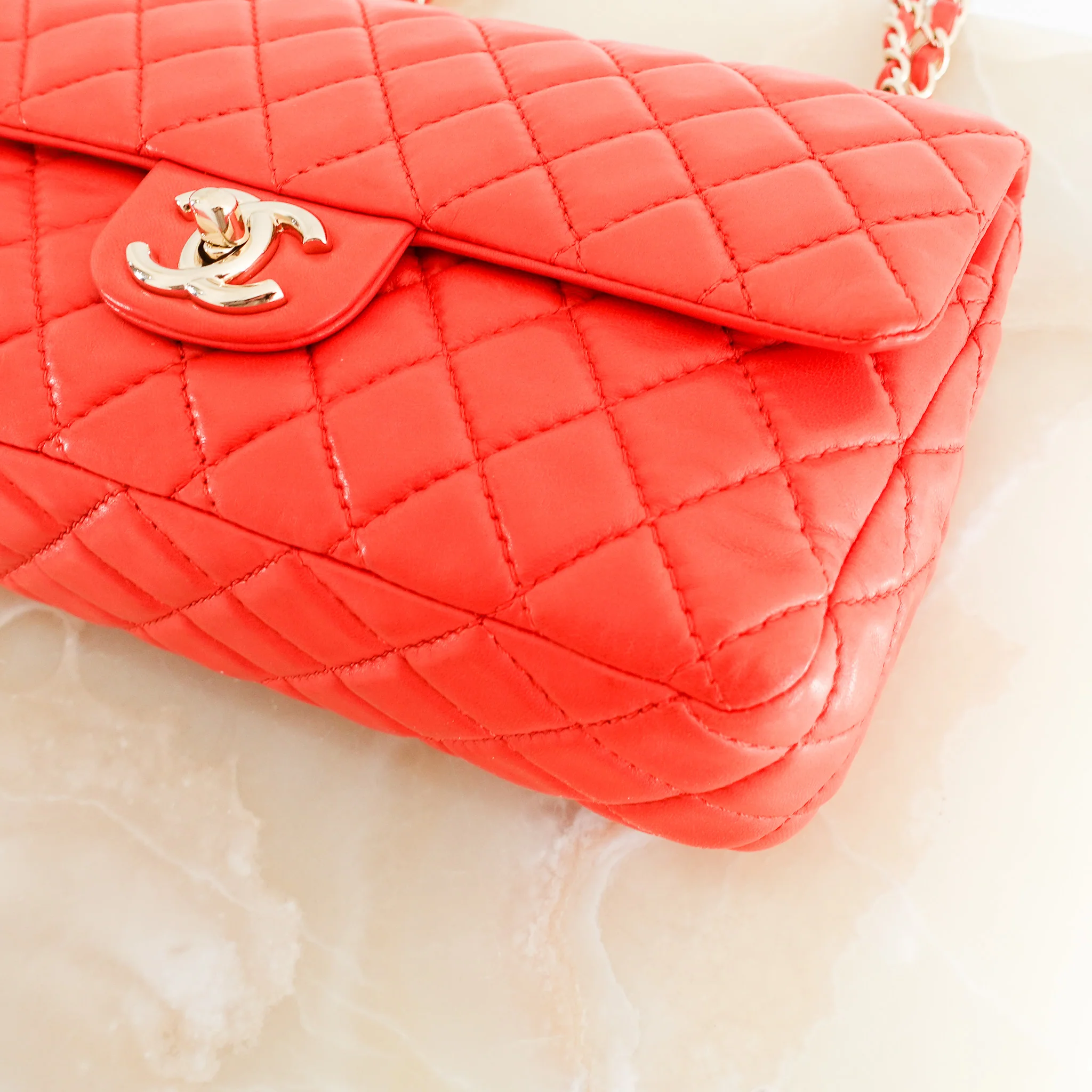 Chanel Classic Medium Flap Bag in Red RRP £8850 Authentic Preloved - Image 7