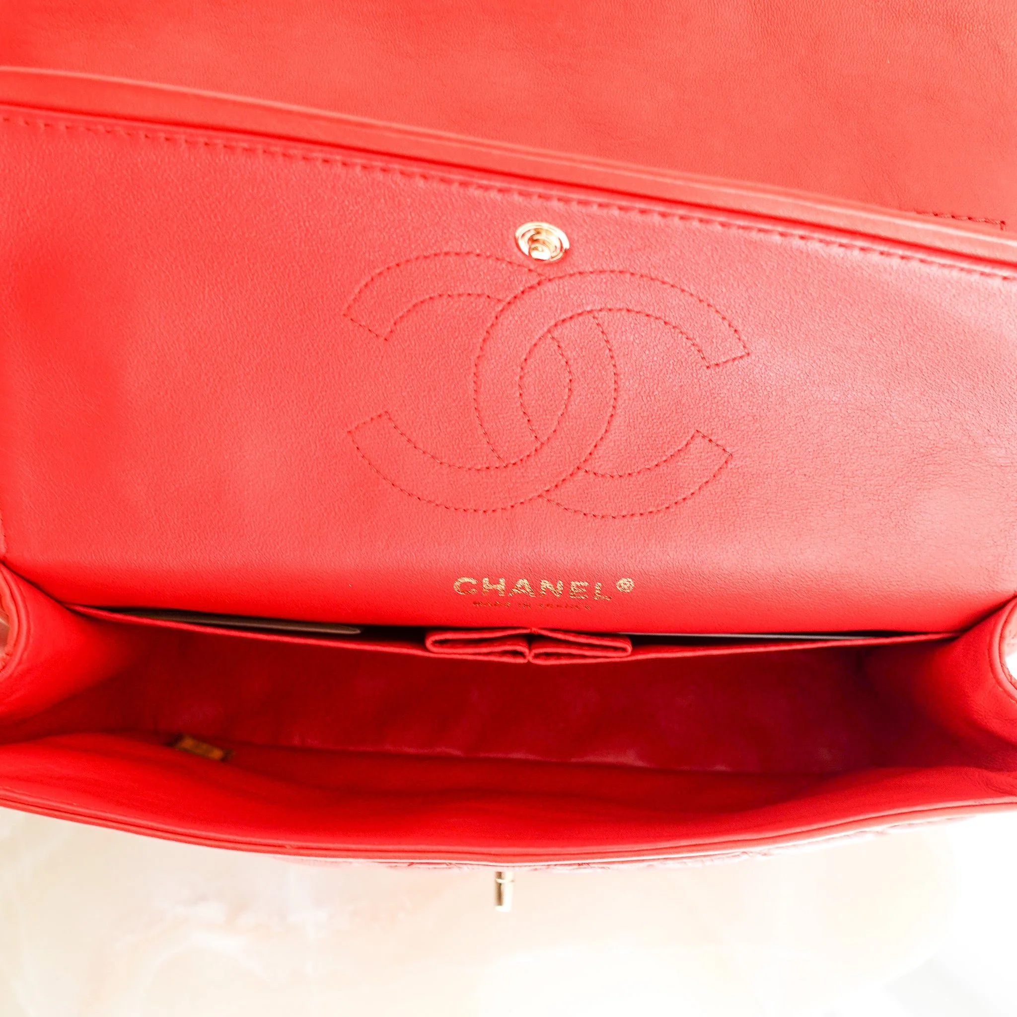 Chanel Classic Medium Flap Bag in Red RRP £8850 Authentic Preloved - Image 8