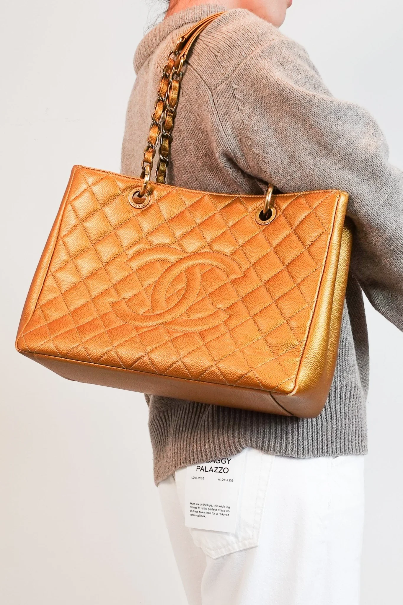 Chanel Grand Quilted Caviar Leather Gold Shopper bag RRP £5.2K | Authentic Preloved - Image 2
