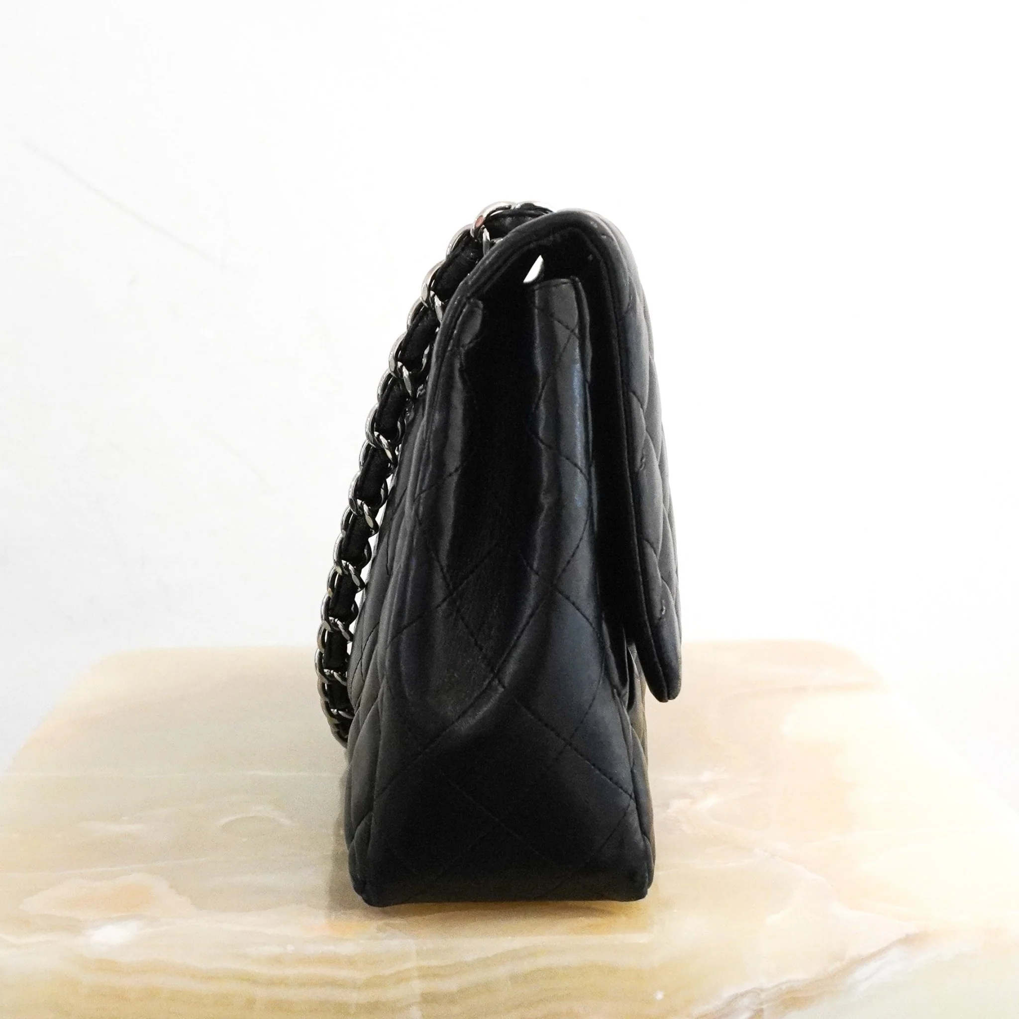 Chanel Jumbo Lambskin Classic Single Flap Bag Black RRP £10k | Authentic Preloved - Image 4