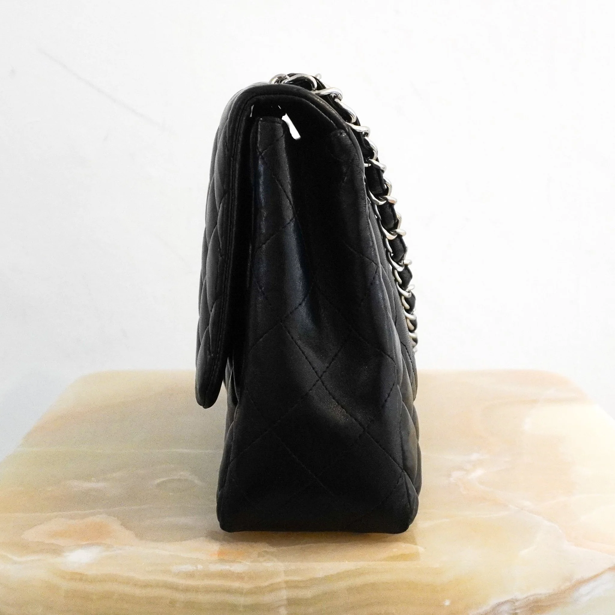 Chanel Jumbo Lambskin Classic Single Flap Bag Black RRP £10k | Authentic Preloved - Image 5