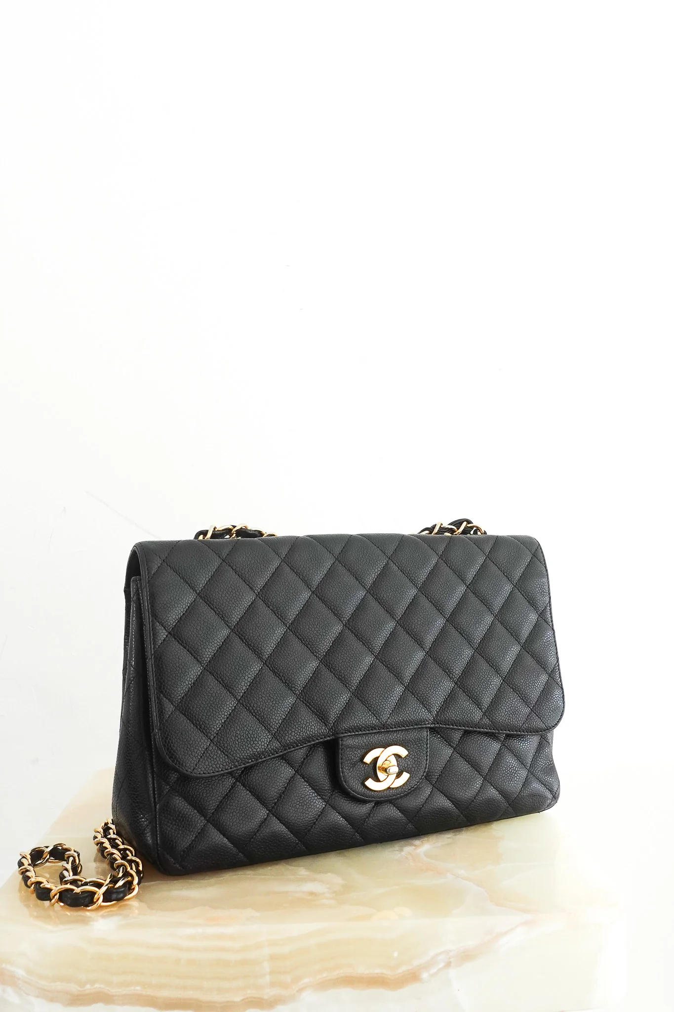 Chanel Jumbo Caviar Classic Single Flap Bag RRP £9500 | Authentic Preloved