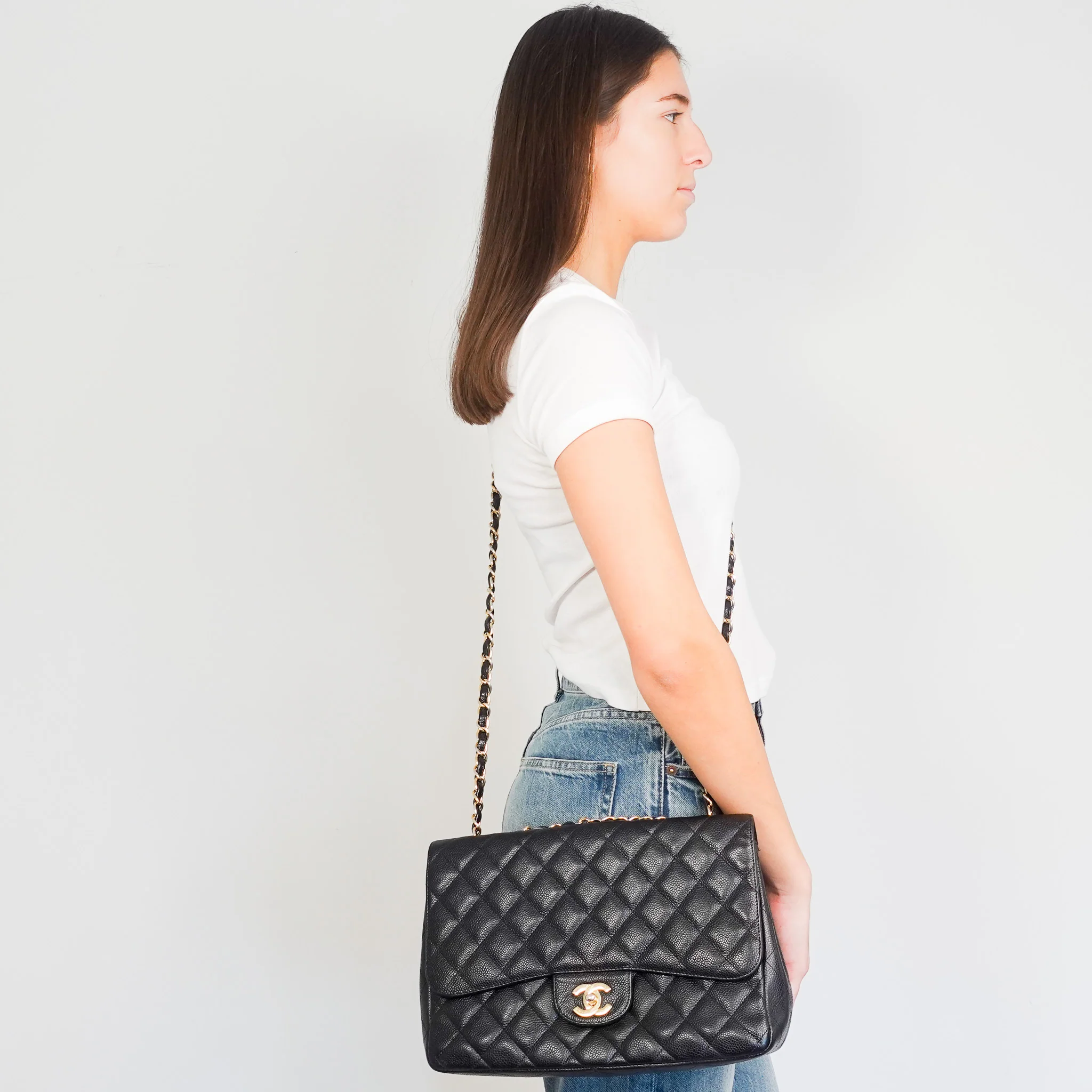 Chanel Jumbo Caviar Classic Single Flap Bag RRP £9500 | Authentic Preloved - Image 10