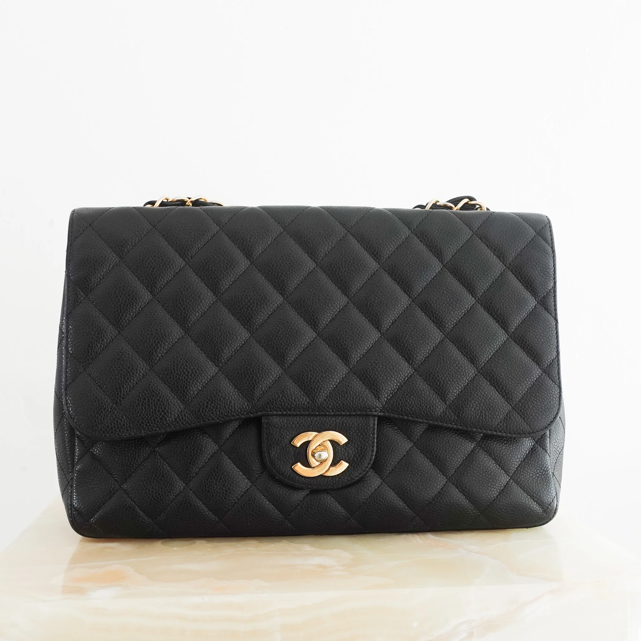 Chanel Jumbo Caviar Classic Single Flap Bag RRP £9500 | Authentic Preloved - Image 2