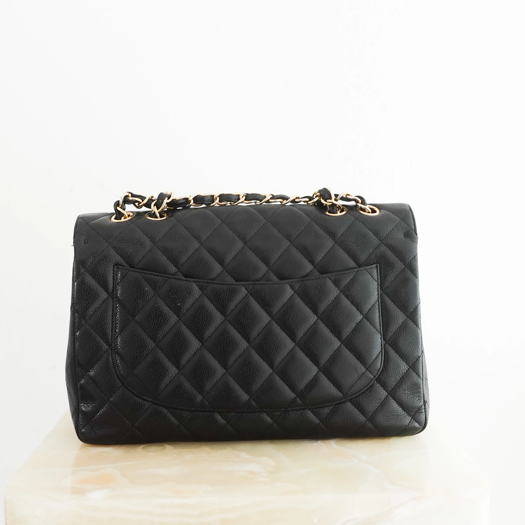 Chanel Jumbo Caviar Classic Single Flap Bag RRP £9500 | Authentic Preloved - Image 4