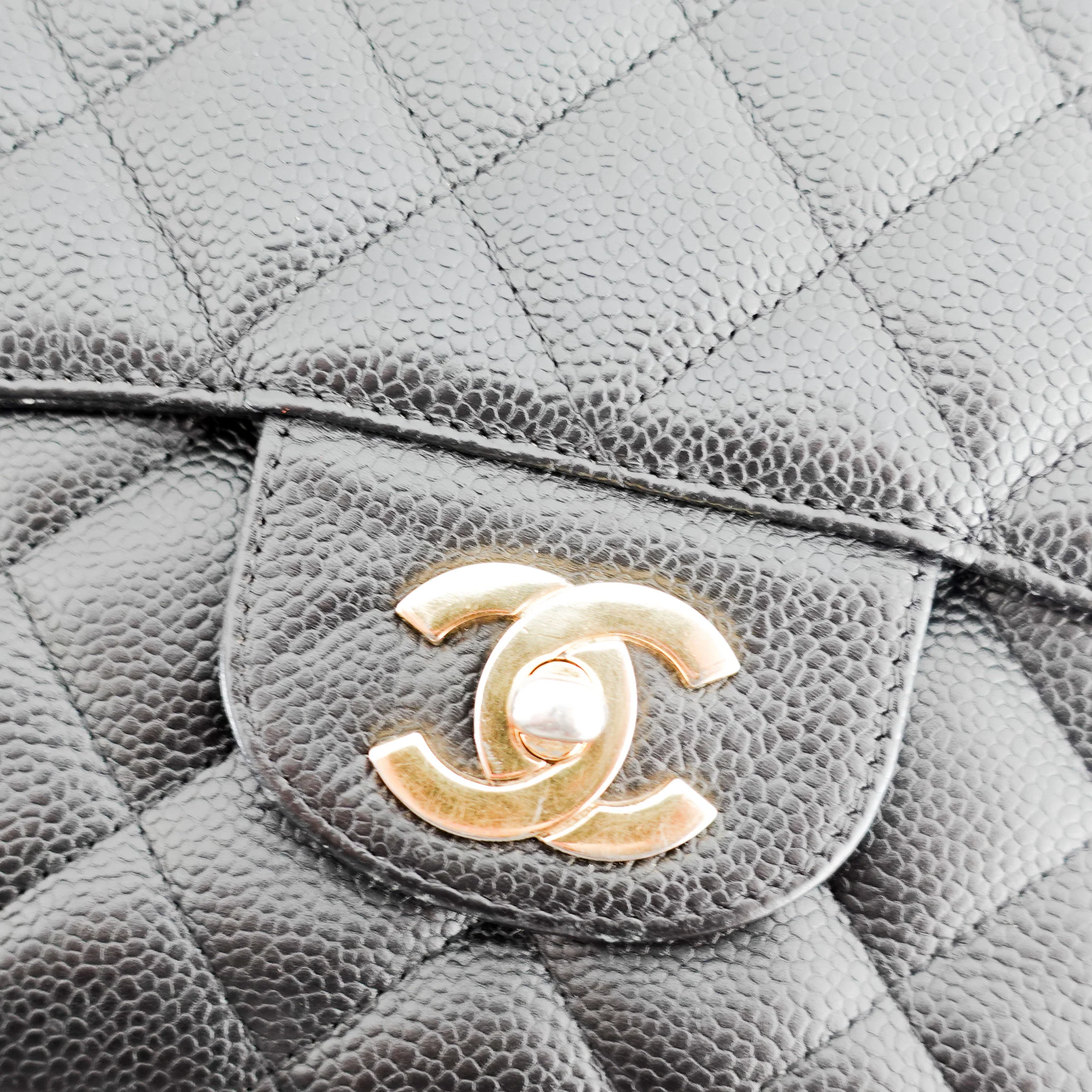 Chanel Jumbo Caviar Classic Single Flap Bag RRP £9500 | Authentic Preloved - Image 6