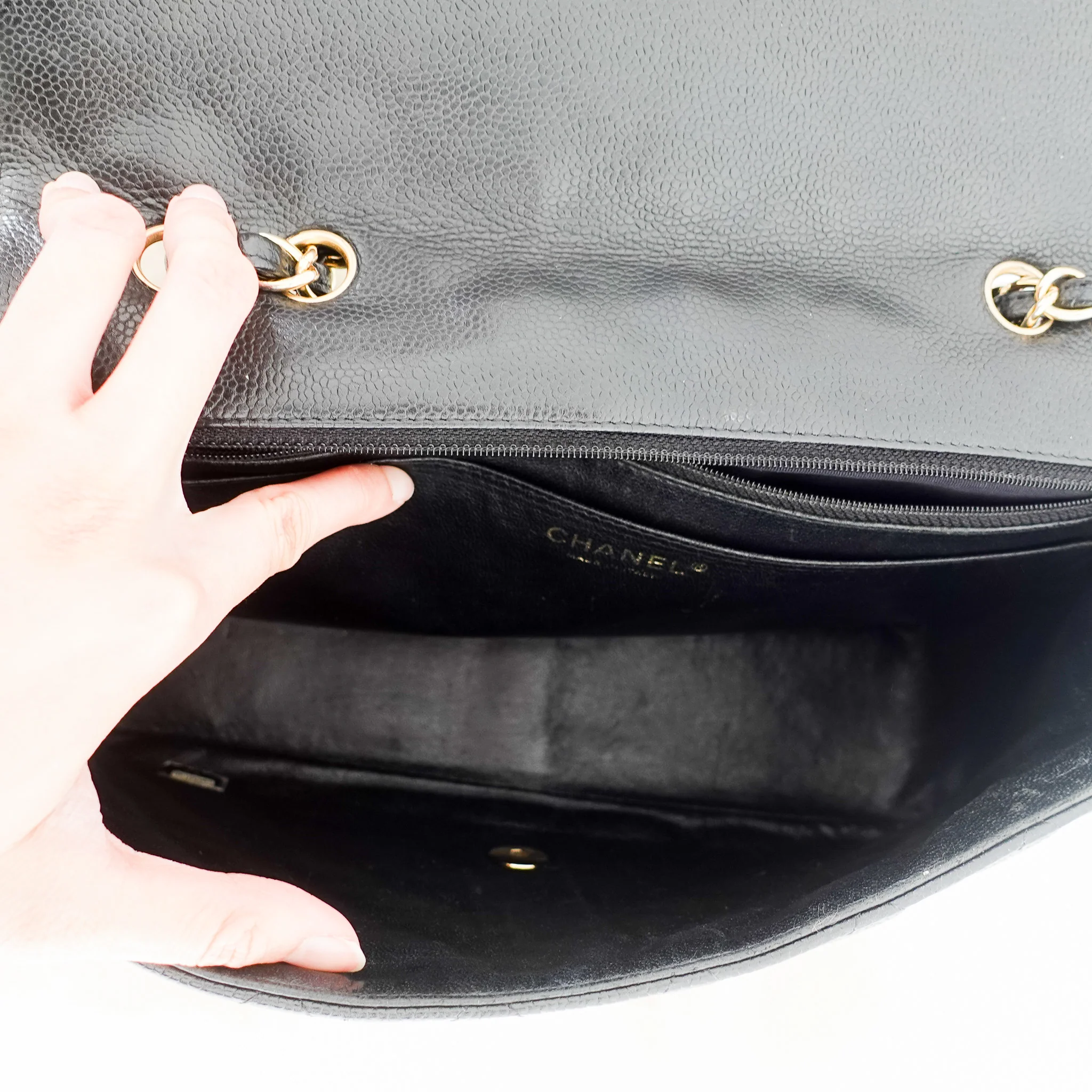 Chanel Jumbo Caviar Classic Single Flap Bag RRP £9500 | Authentic Preloved - Image 7