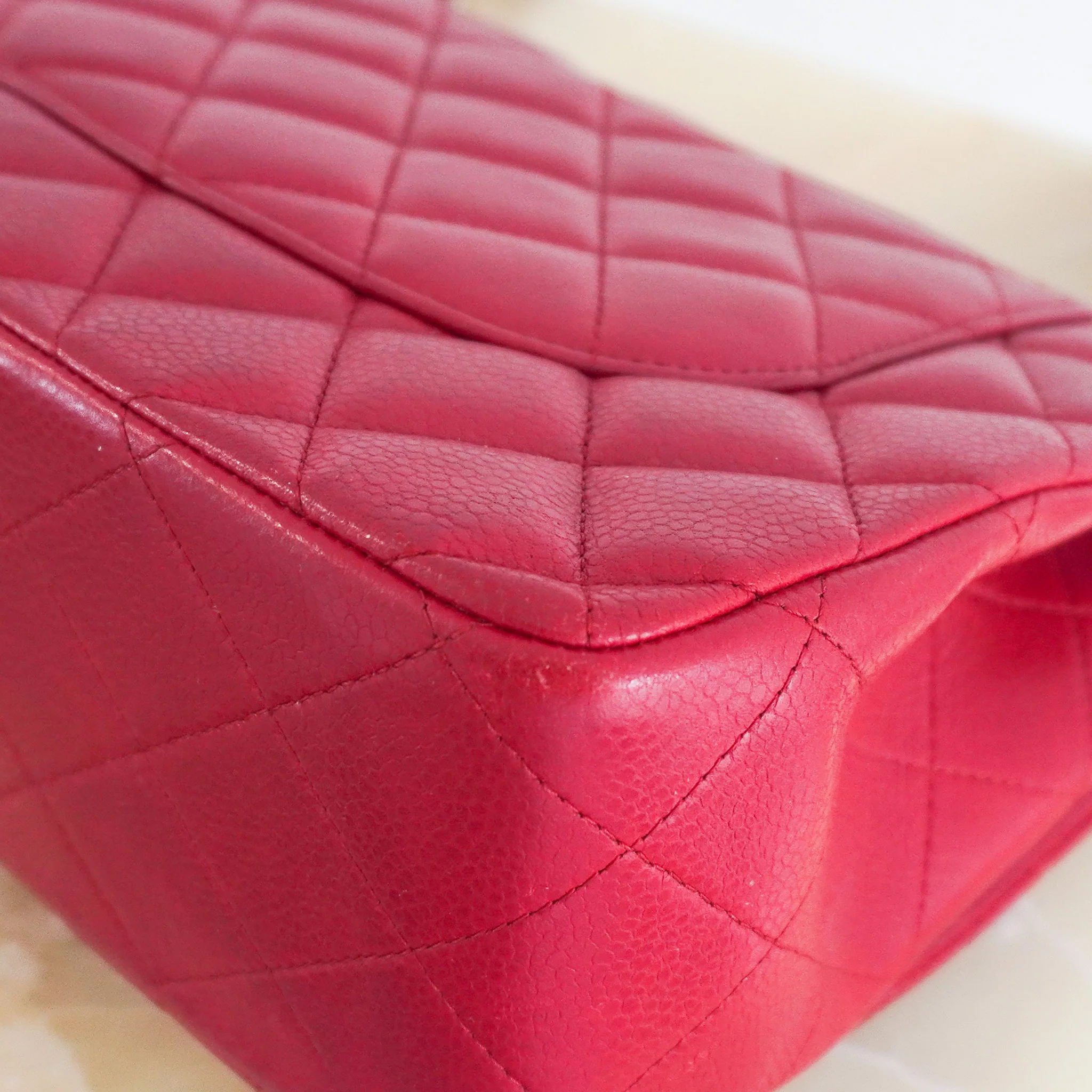Chanel Jumbo Caviar Double Flap Bag in Red RRP £10,000  | Authentic Preloved - Image 12