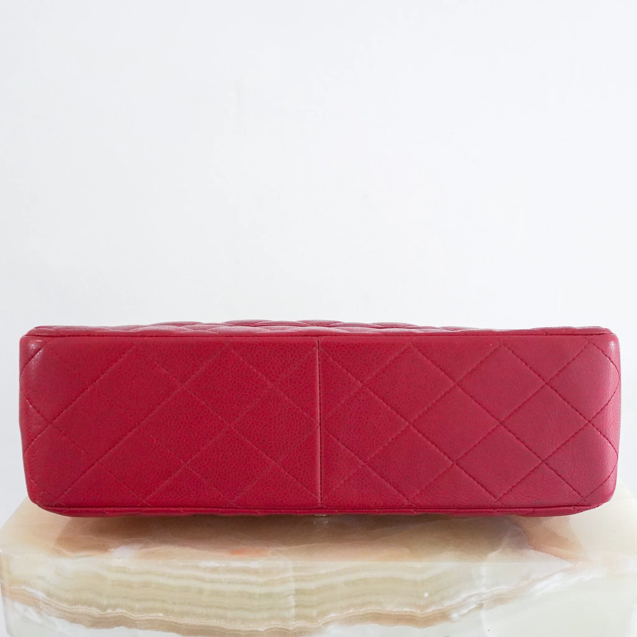 Chanel Jumbo Caviar Double Flap Bag in Red RRP £10,000  | Authentic Preloved - Image 9